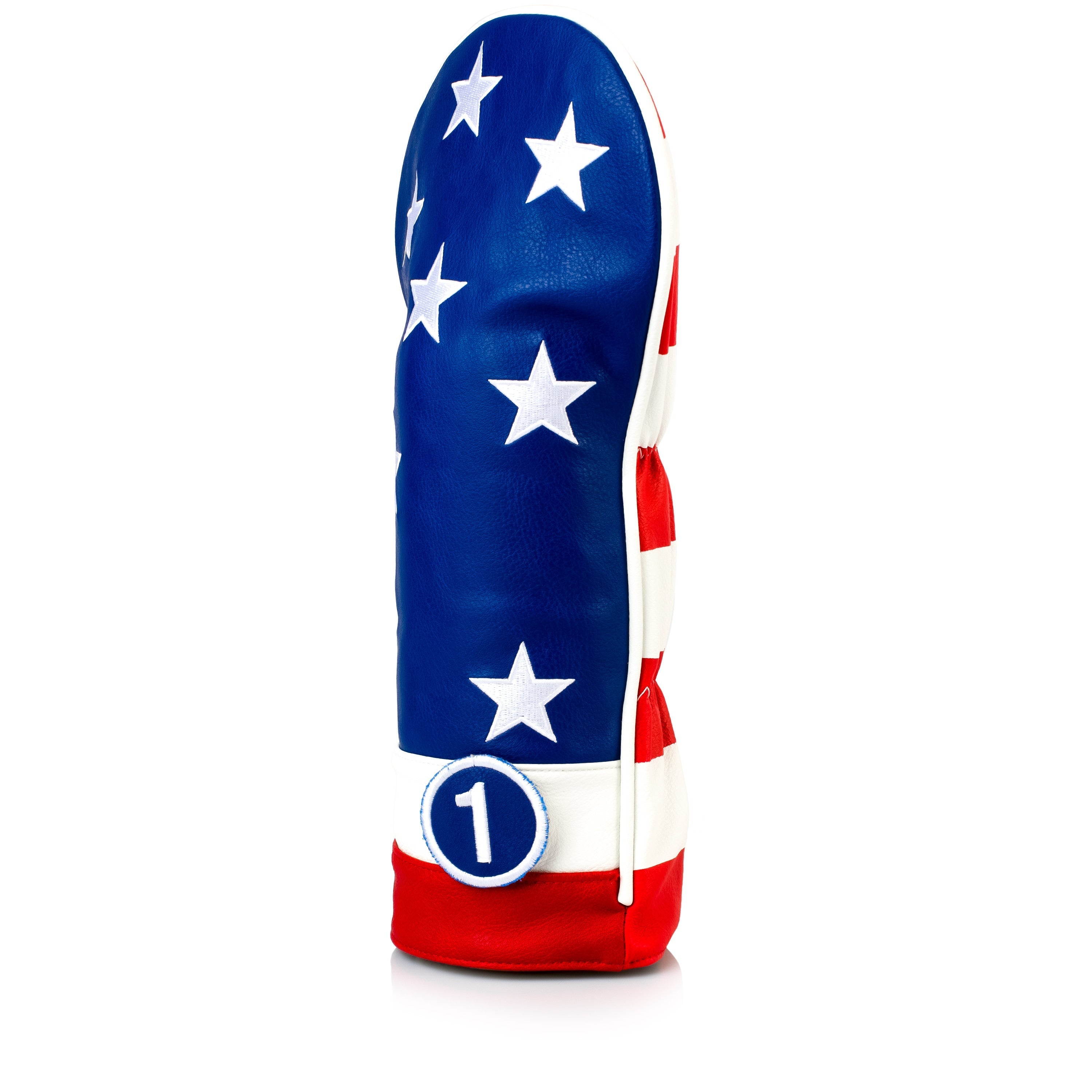 USA Tribute Driver Headcover featuring a bold red, white, and blue design with stars, perfect for patriotic golfers.