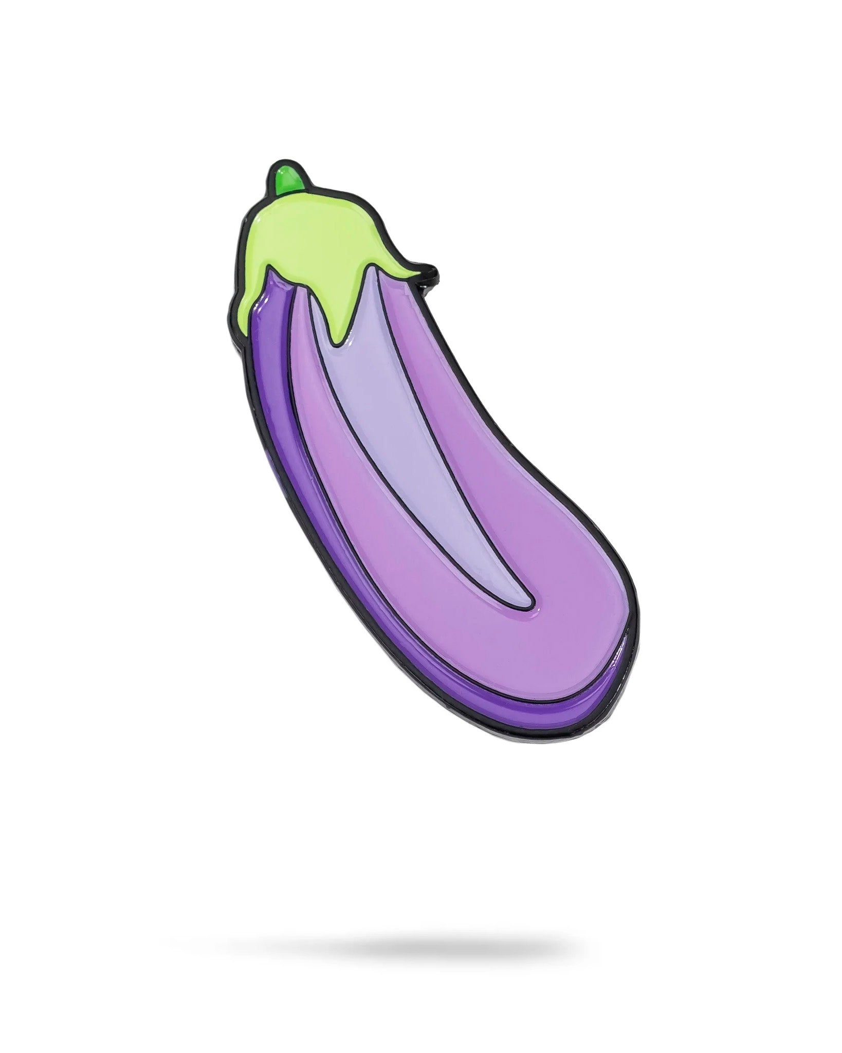 Eggplant-shaped ball marker for golf, featuring vibrant colors and detailed design.