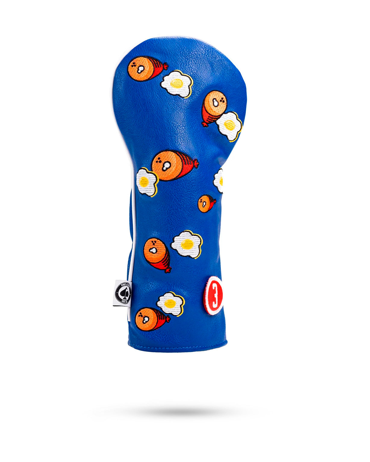 Cartoon-style fairway cover featuring a playful ham and eggs design, perfect for golf enthusiasts.