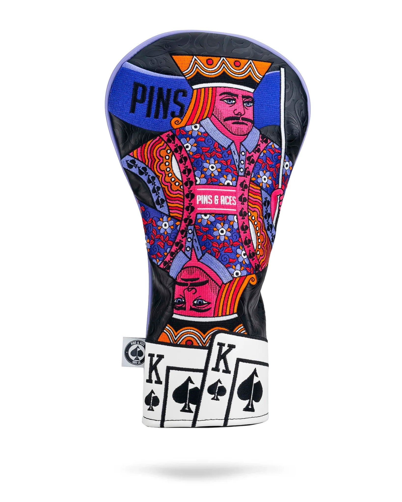 King of Spades golf driver cover featuring a sleek design and vibrant artwork.