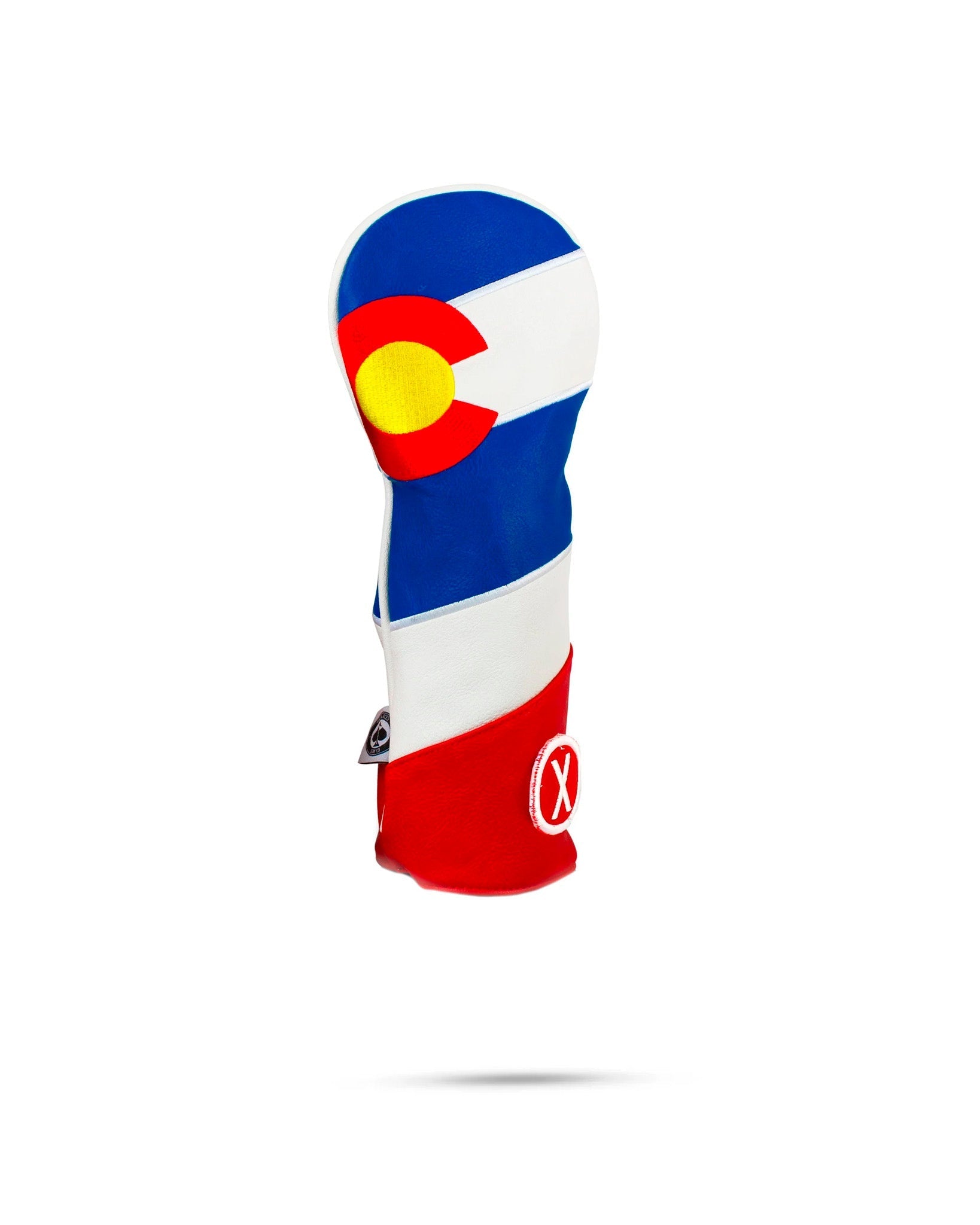 Colorado State Flag hybrid golf cover featuring vibrant blue, red, and white colors with the Colorado emblem.
