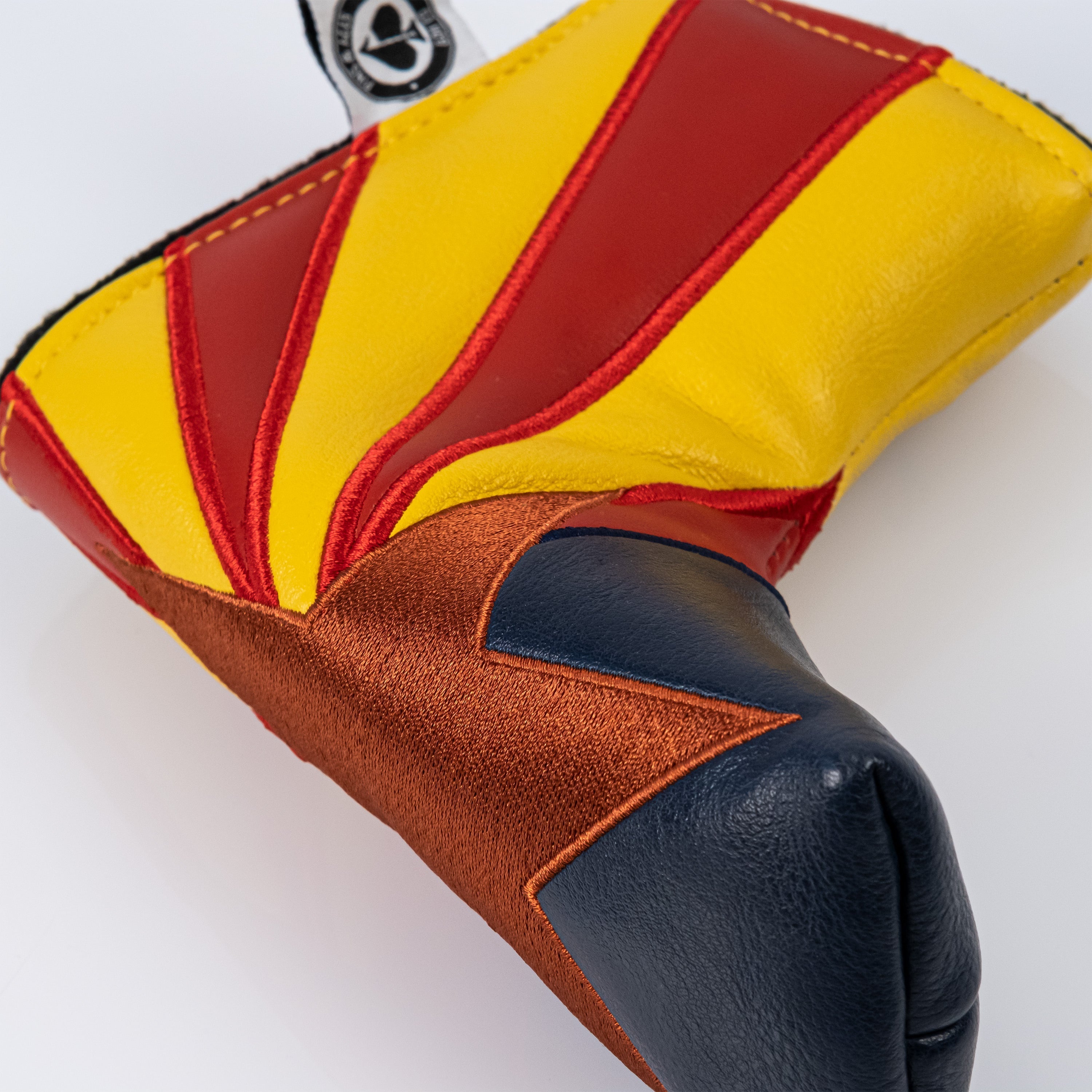Arizona State Tribute Blade Putter Cover featuring a vibrant design with the Arizona State logo and colors, showcasing detailed stitching and protective padding.