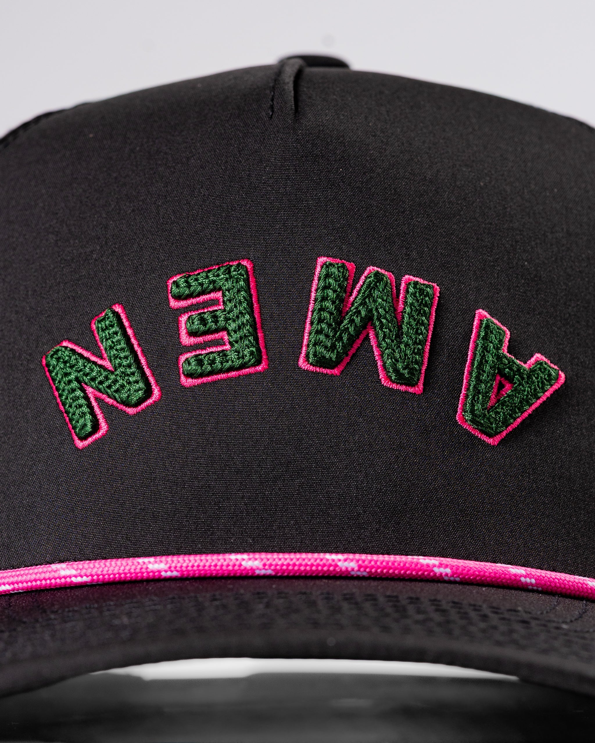 Amen Inverted Black - Perforated Rope Hat