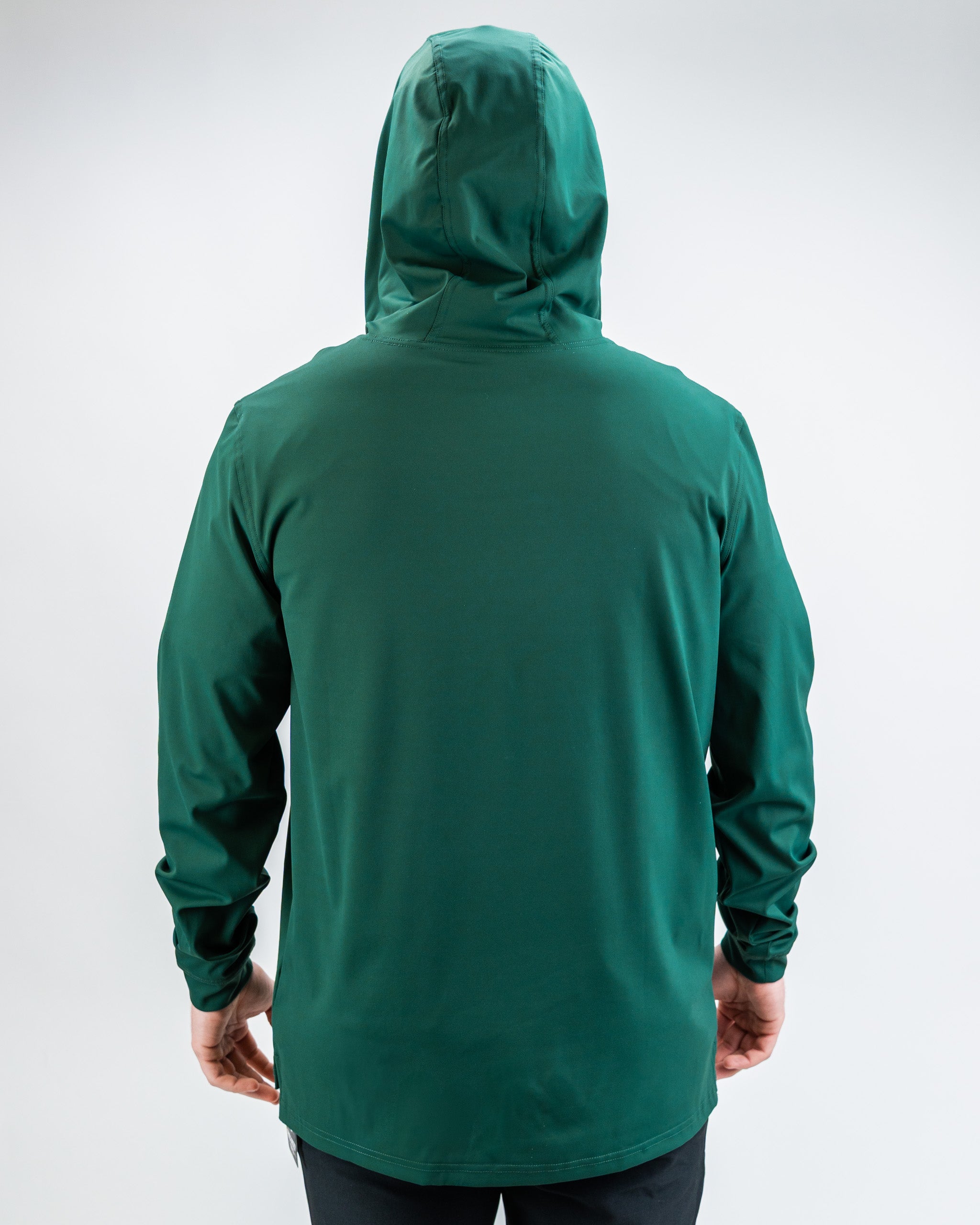 Red Performance Golf Hoodie featuring a modern design and lightweight fabric.
