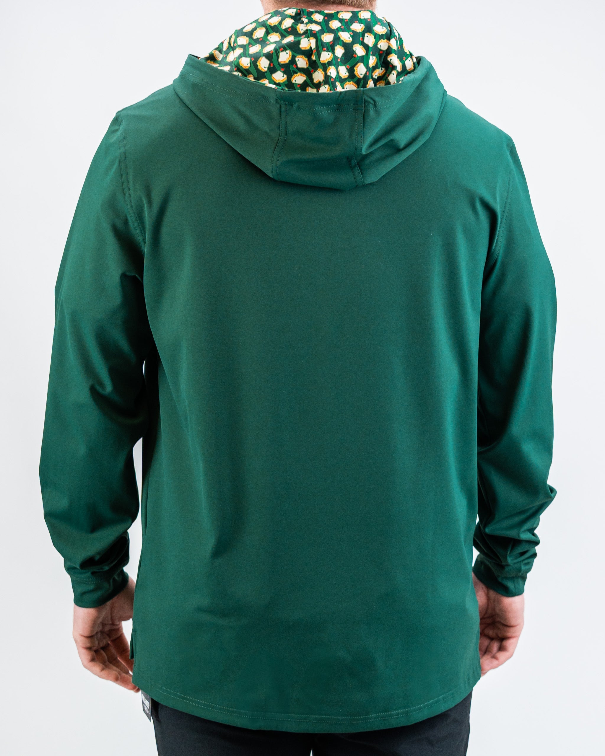 Performance Golf Hoodie in Pimento 4.0, featuring a sleek design, adjustable hood, and moisture-wicking fabric. Ideal for active outdoor wear.