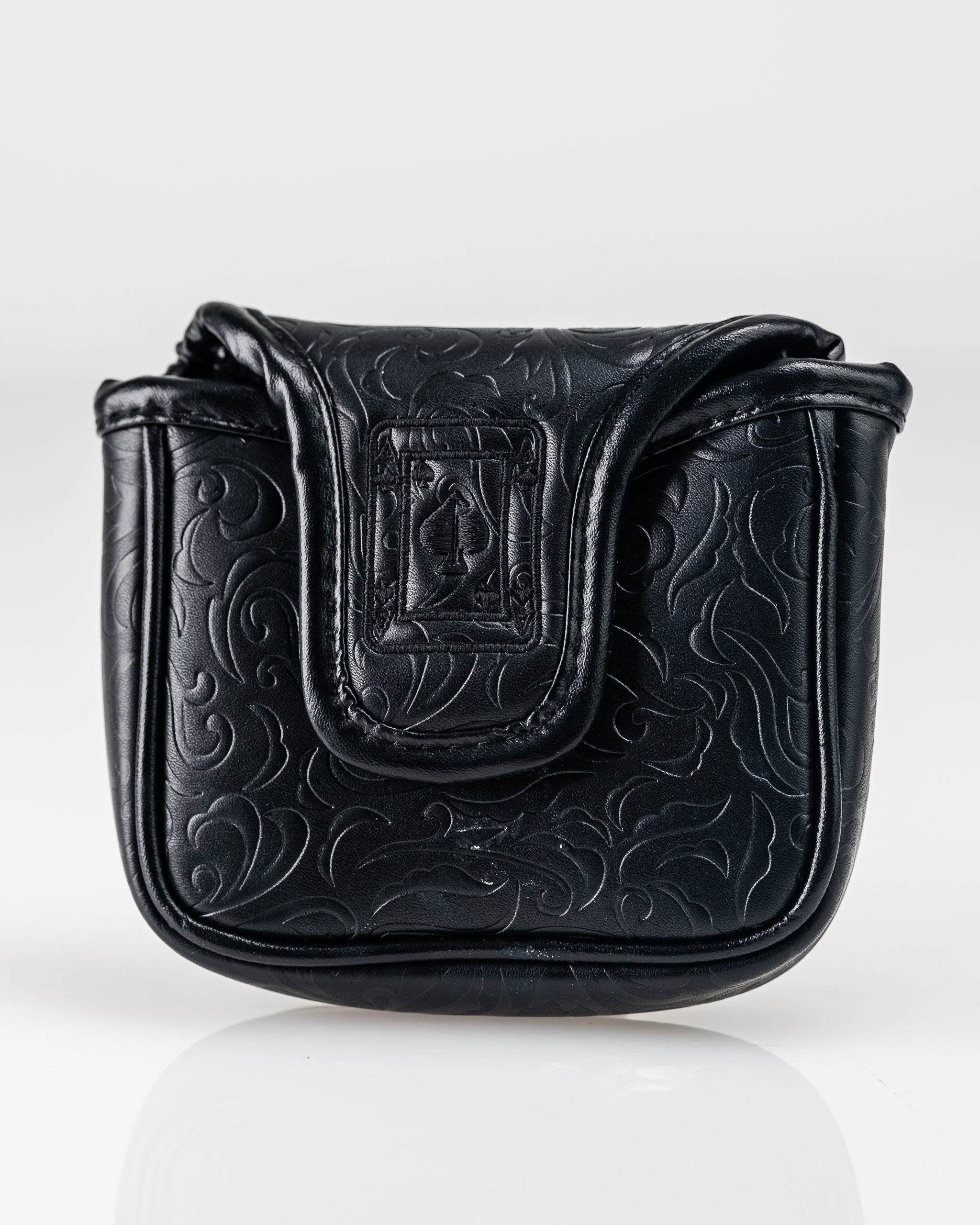 Blackout Ace of Spades mallet putter cover with a sleek black design and spade emblem.