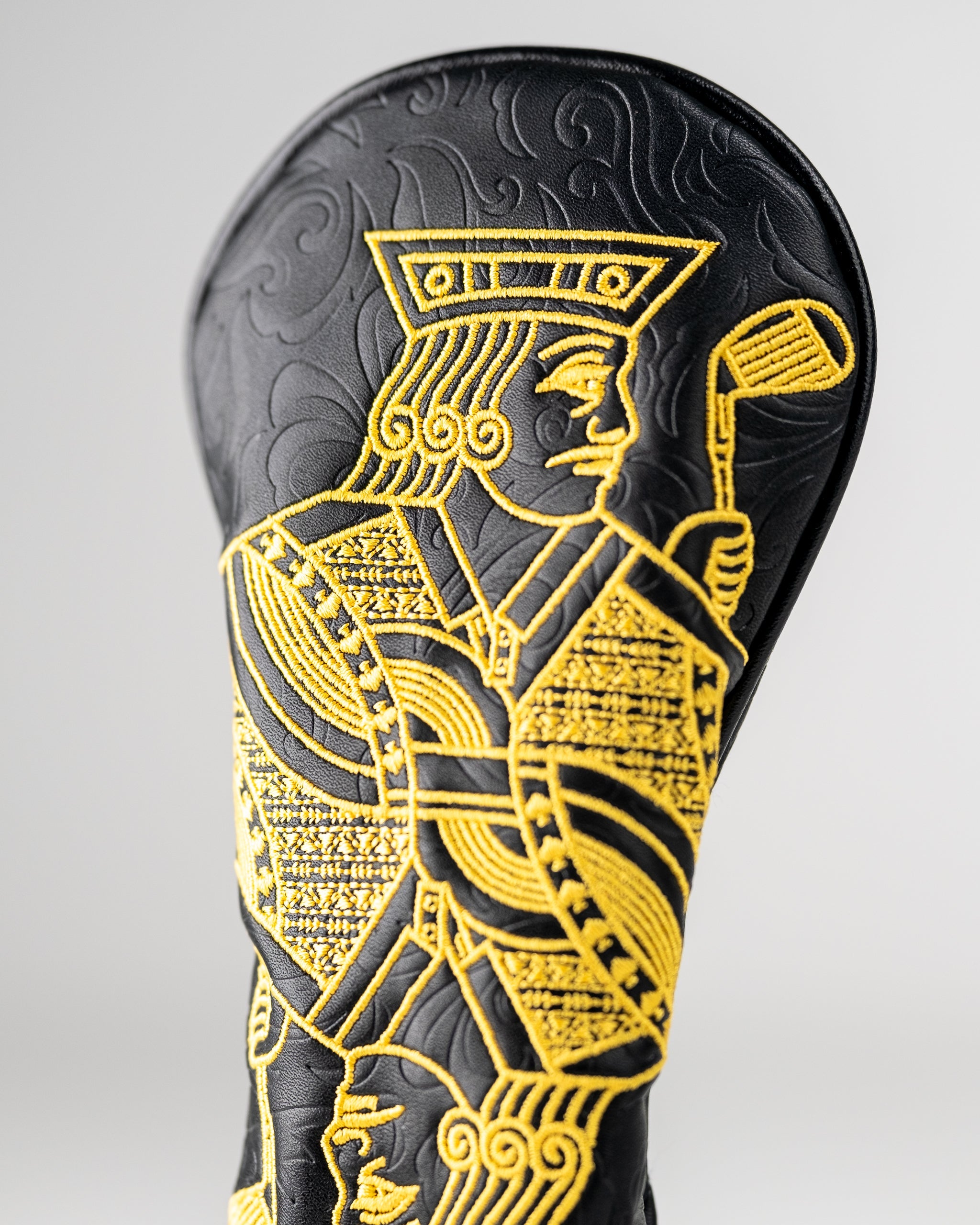 Black and gold hybrid cover featuring a Jack of Spades design, ideal for golf clubs.
