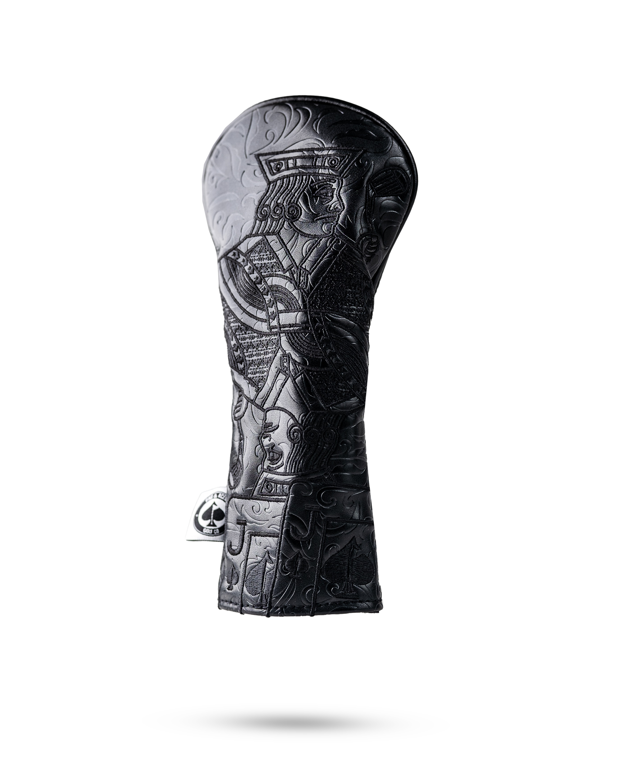 Blackout Jack of Spades hybrid golf club cover featuring intricate embossed design of the Jack of Spades.