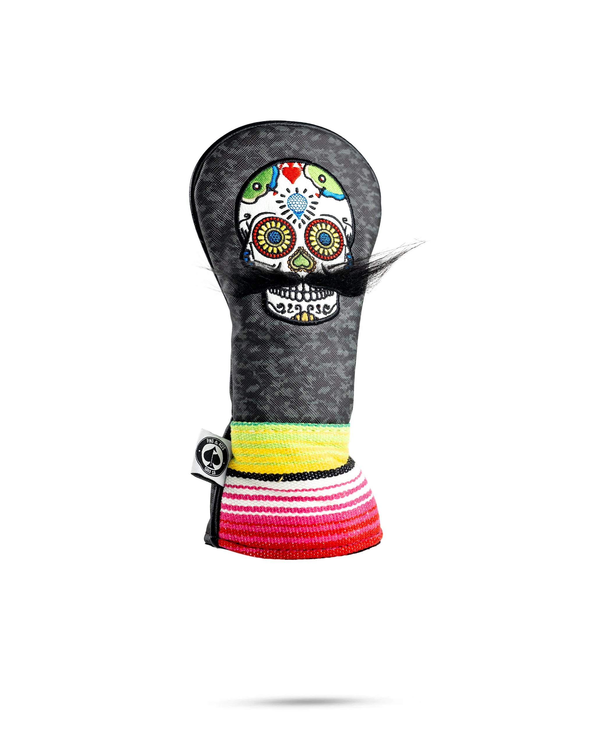 Mustache Sugar Skull hybrid cover in gray camo design.