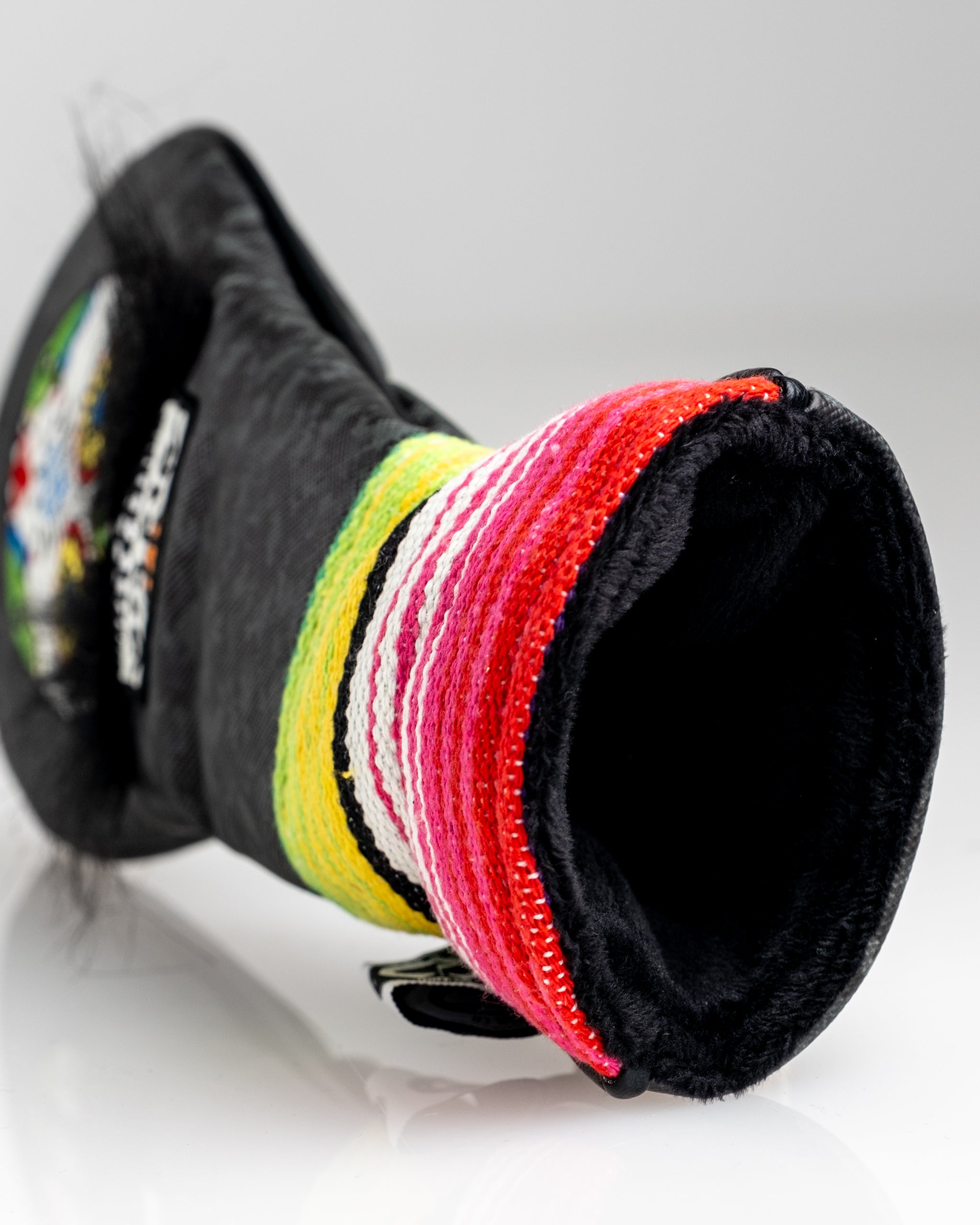 Alt text: Gray camo hybrid cover featuring a mustache sugar skull design.