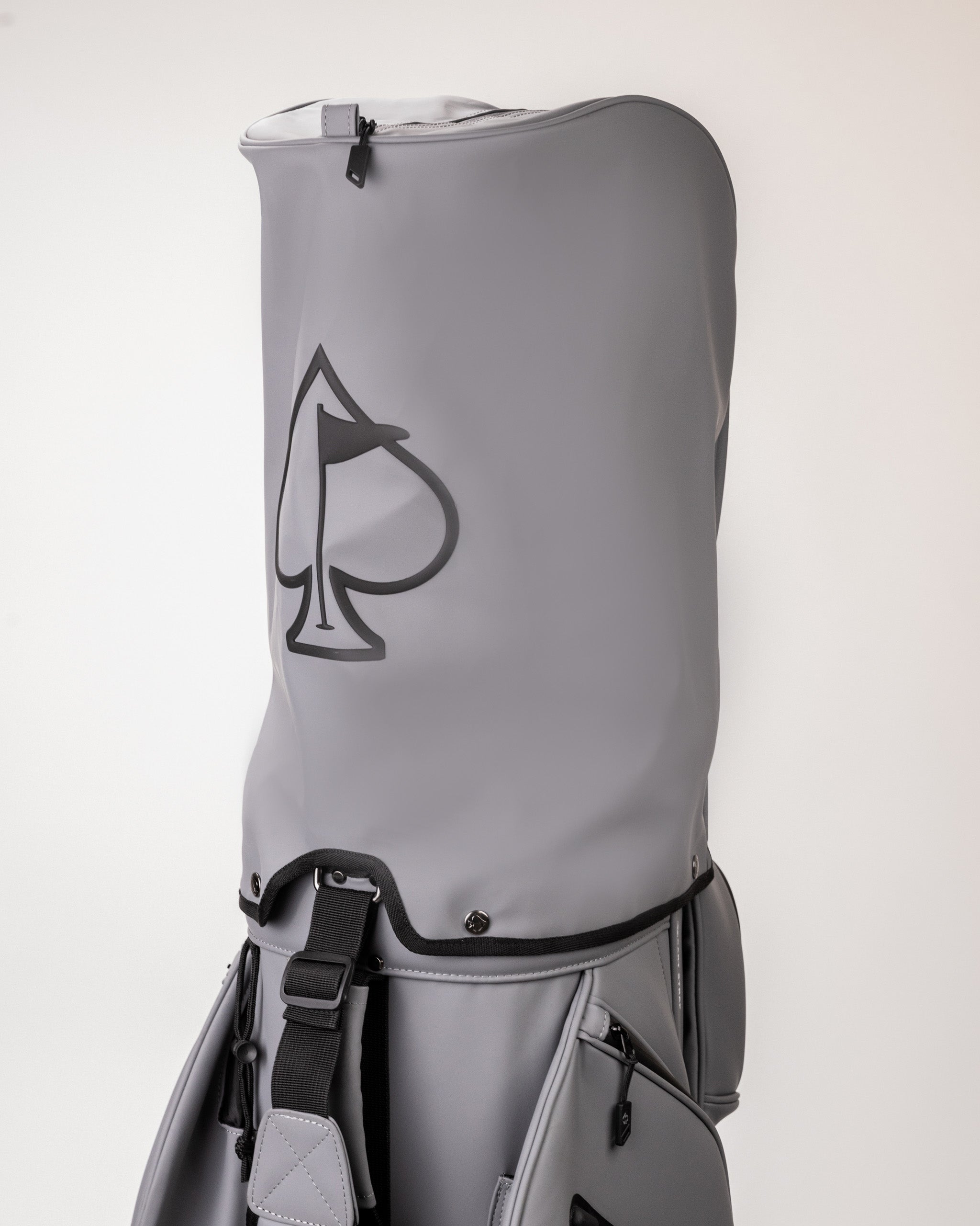 Player Preferred™ Cart Bag in Flat Ash, showcasing a sleek design with multiple pockets and a comfortable strap.
