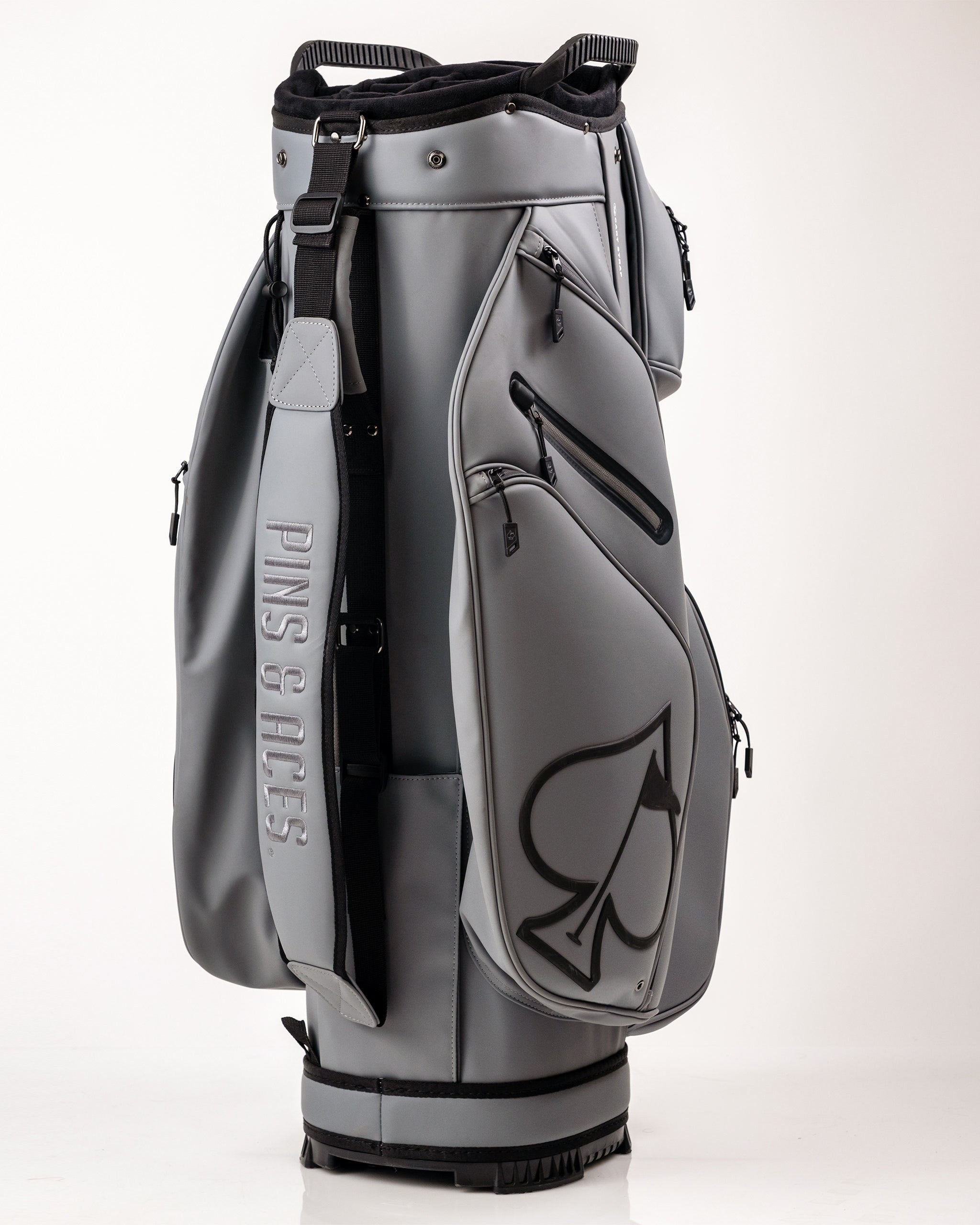 Player Preferred™ Cart Bag in Flat Ash color, showcasing multiple pockets and a sleek design, ideal for golf enthusiasts.