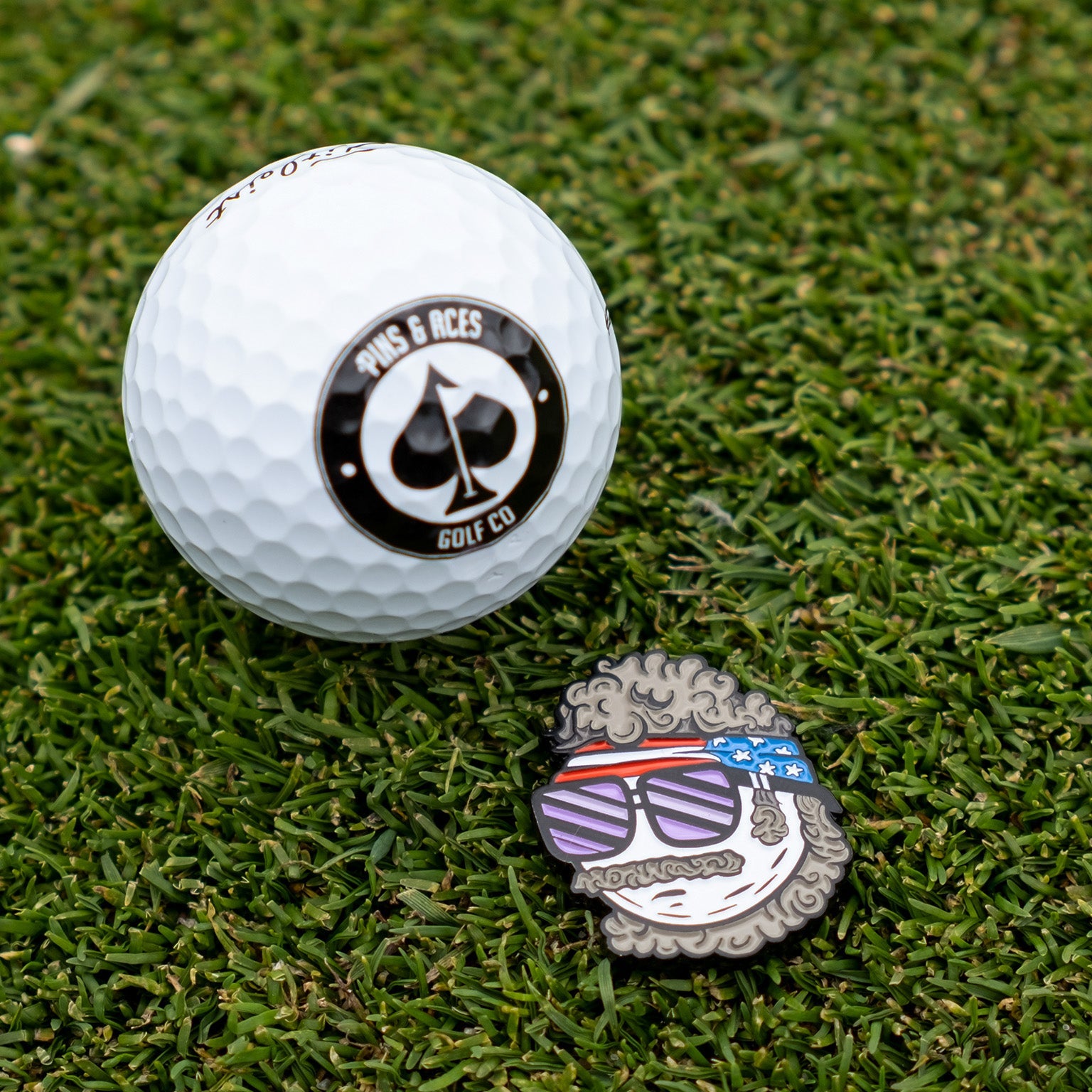Jerry the Degenerate Ball Marker featuring a colorful, cartoon-style design with a playful character, ideal for golf enthusiasts.
