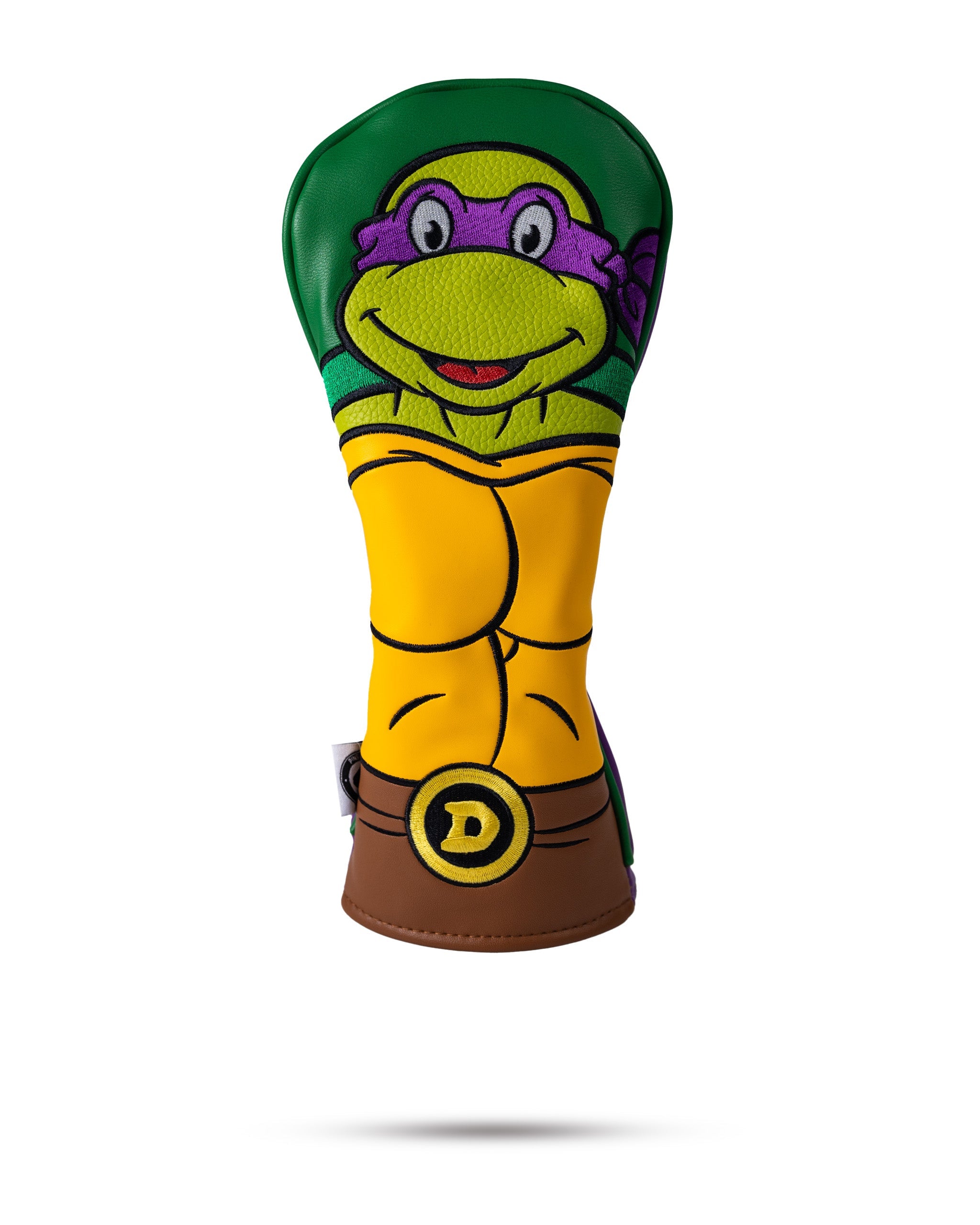 TMNT Donatello Fairway Cover featuring a colorful design of the character with a green base and purple accents, ideal for golf enthusiasts and fans of Teenage Mutant Ninja Turtles.