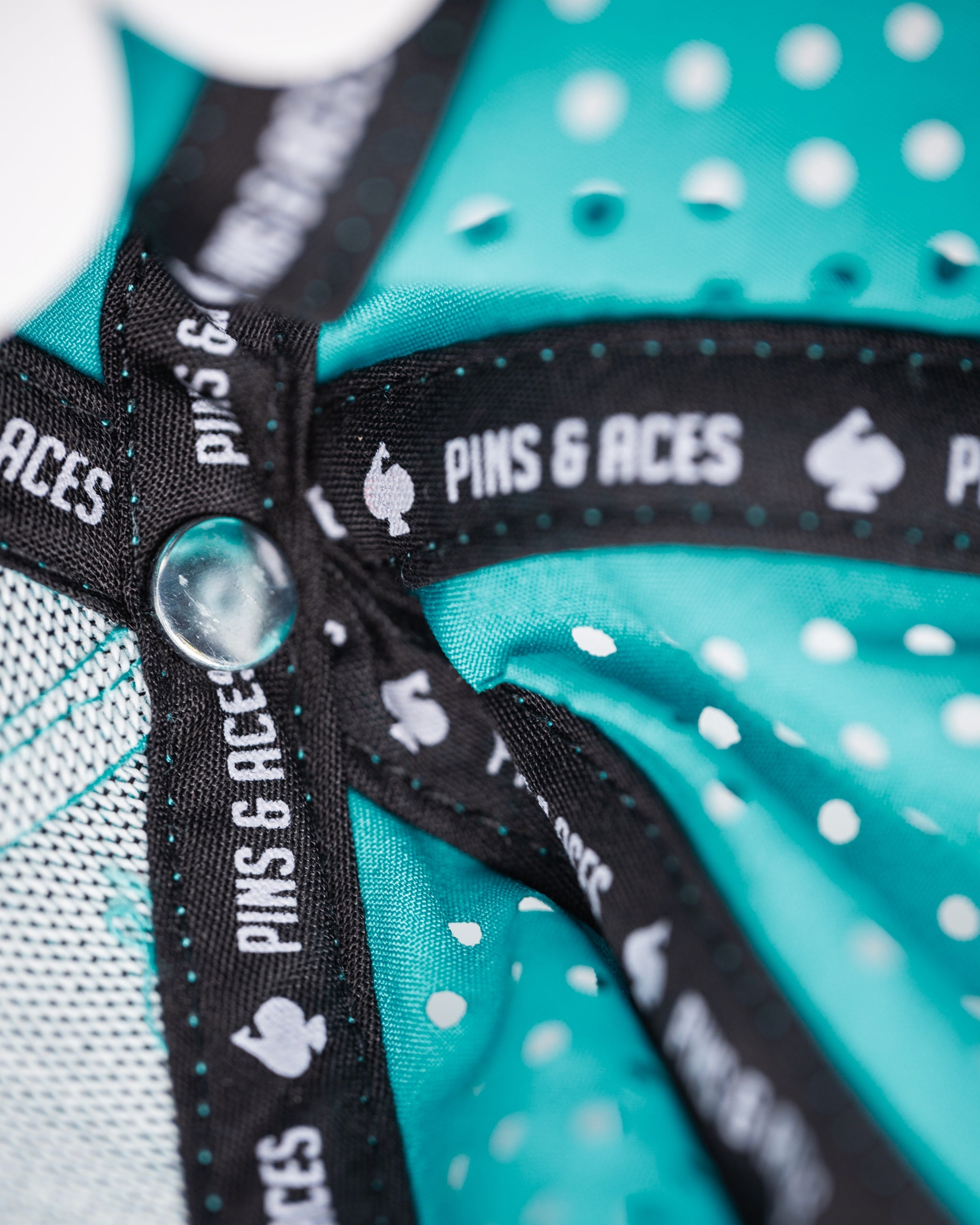 Perforated baby blue rope hat from Parlay, featuring a stylish woven design and adjustable strap.