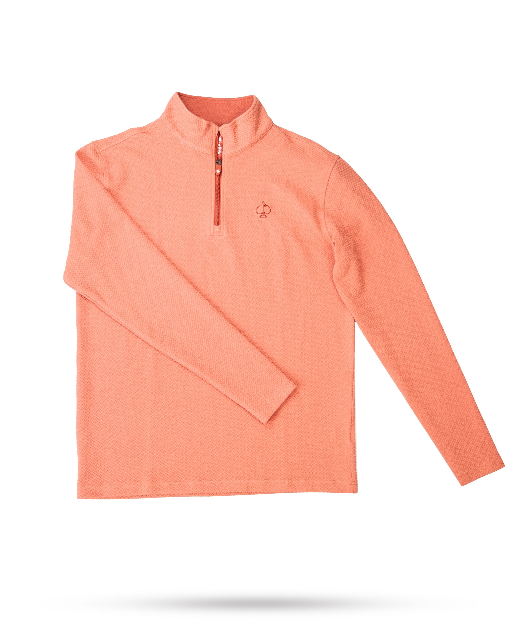 Player Preferred™ Waffle Knit Pullover in terracotta color, featuring a textured knit design and long sleeves, displayed against a neutral background.