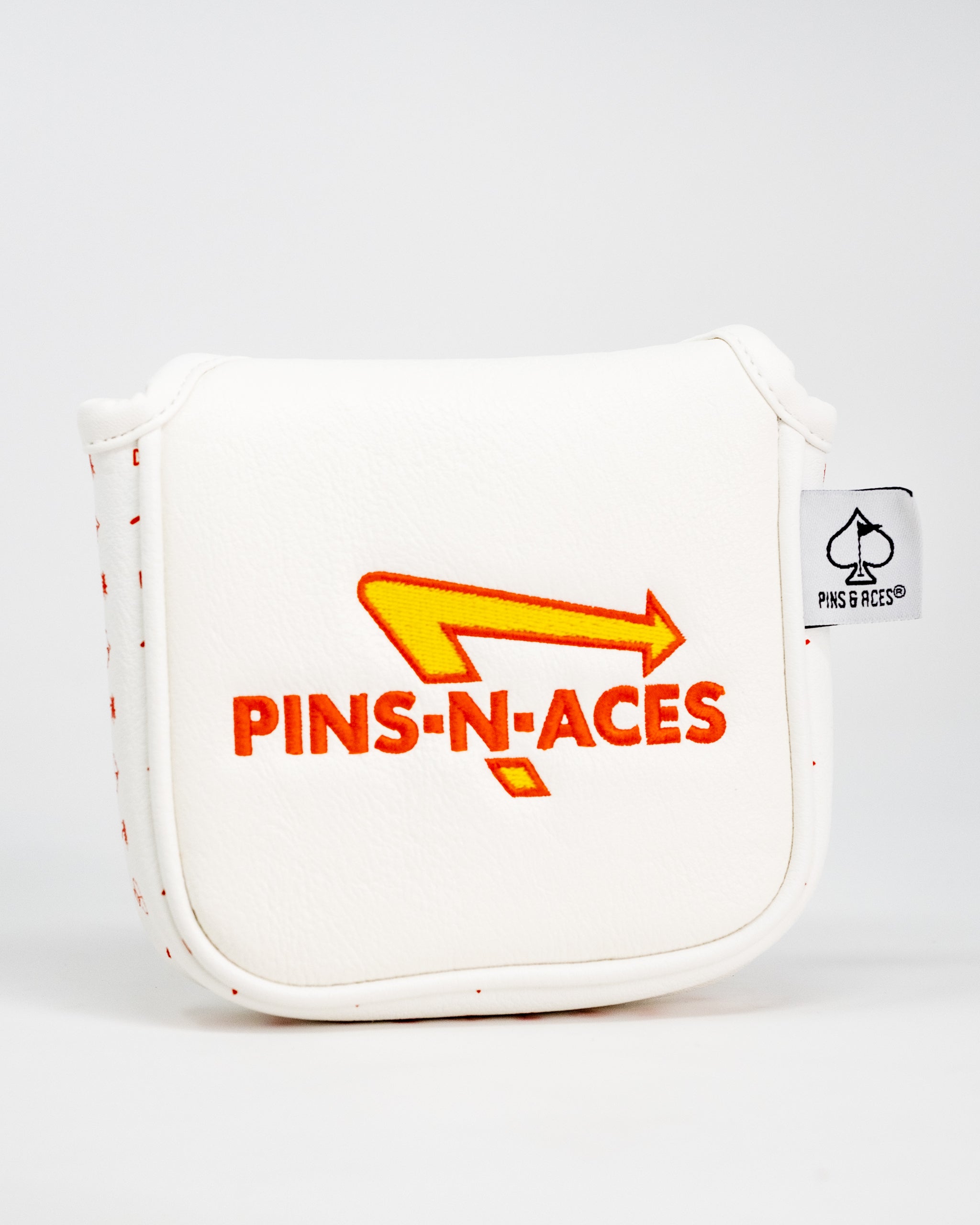 In-N-Ace Mallet Putter Cover featuring a vibrant fast-food design, protecting golf putters with style.