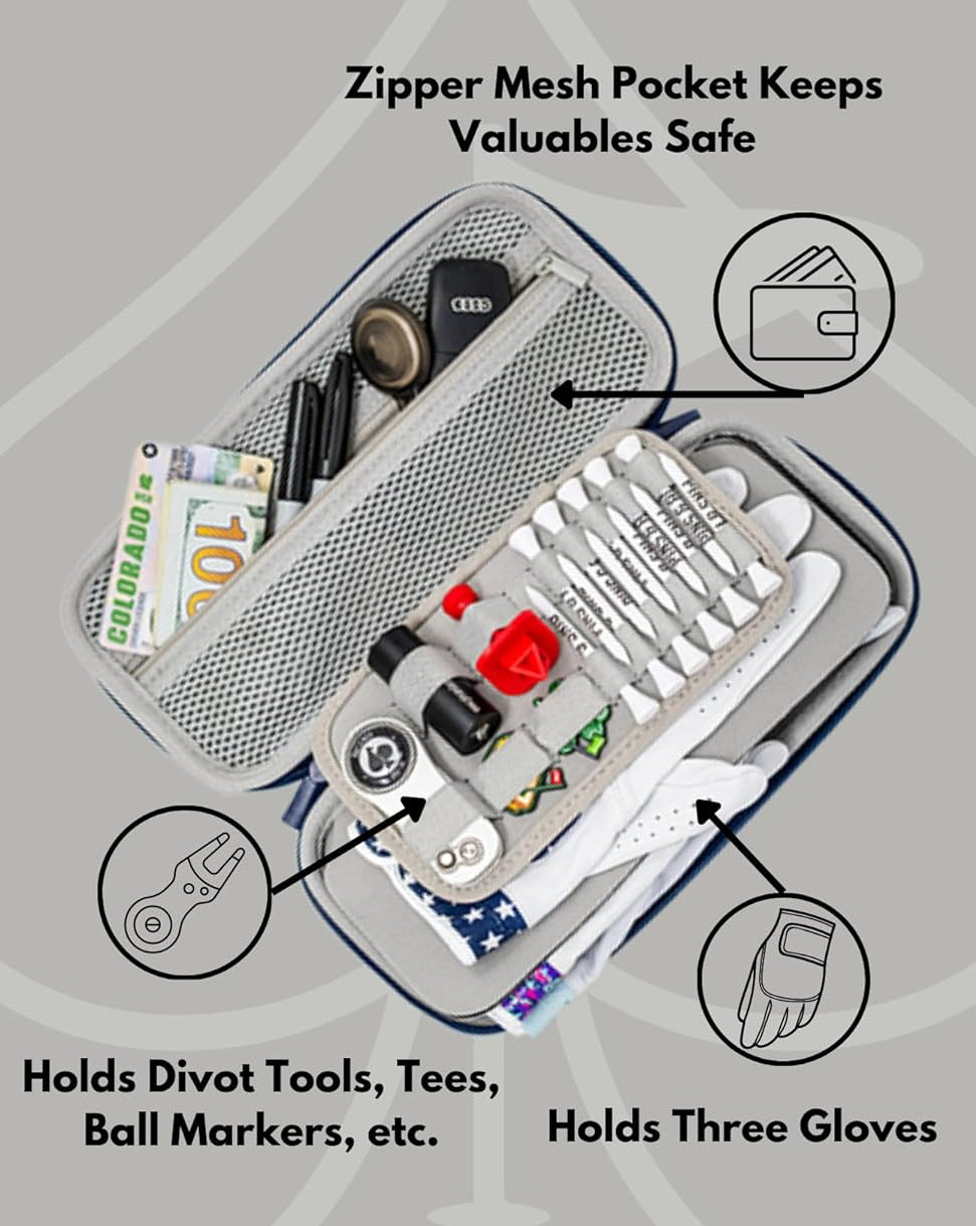 Glove and Accessory Caddie in black, featuring multiple compartments for organization.