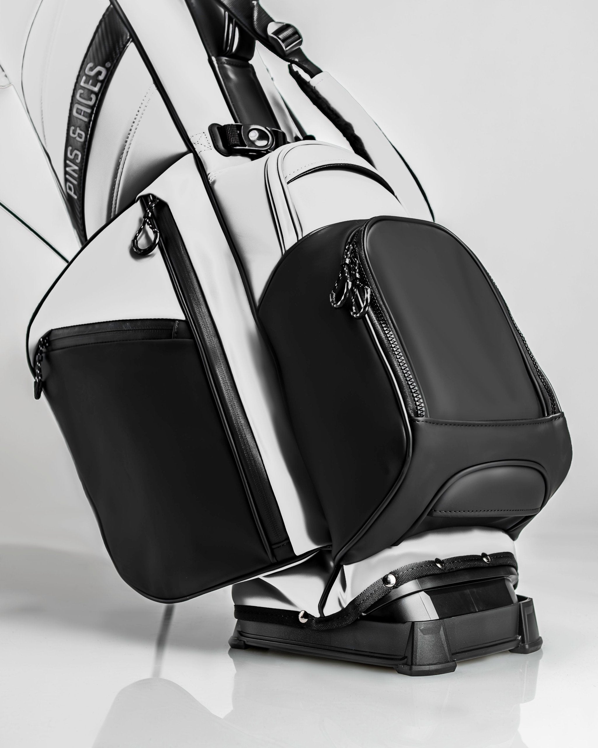 Player Preferred™ Golf Bag in Domino pattern with a stay-flat bottom and multiple pockets for convenience.