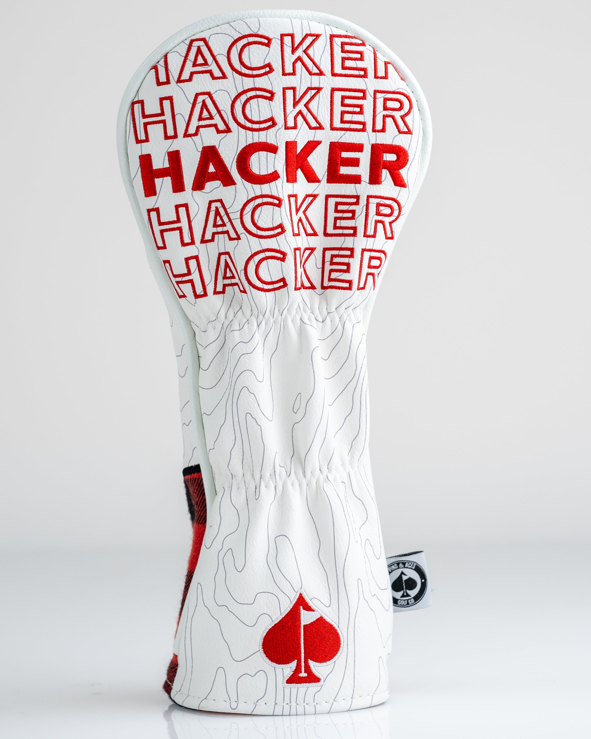 Hacker Fairway Cover featuring a sleek black design with vibrant green accents and a logo, suitable for protecting golf clubs.