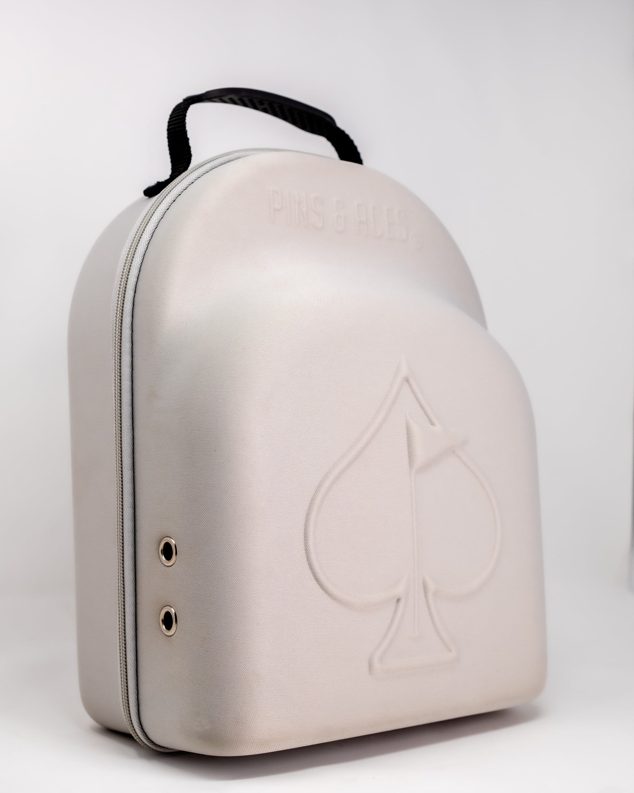 Stone Hat Caddie shown in detail, featuring a sleek design for convenient hat storage and organization.