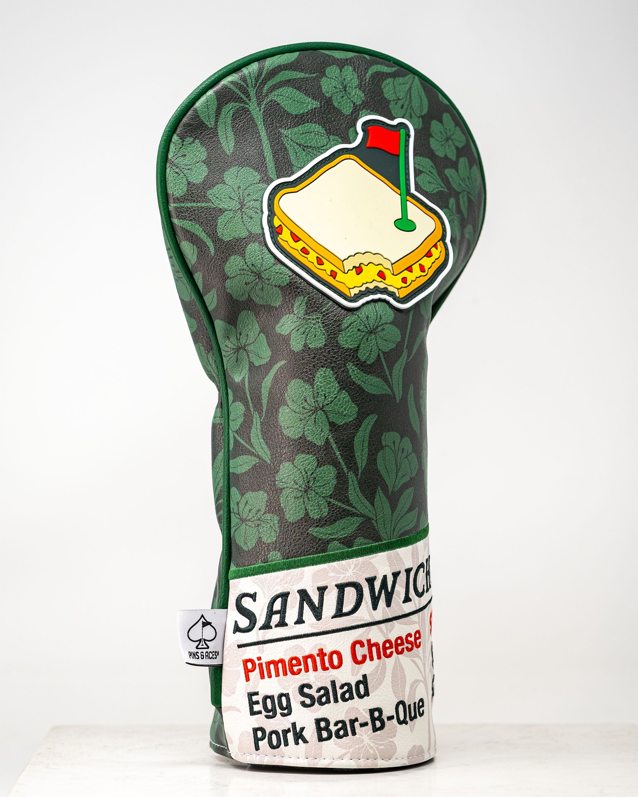 Augusta '25 Driver Cover in vibrant green with white accents, featuring a classic design.