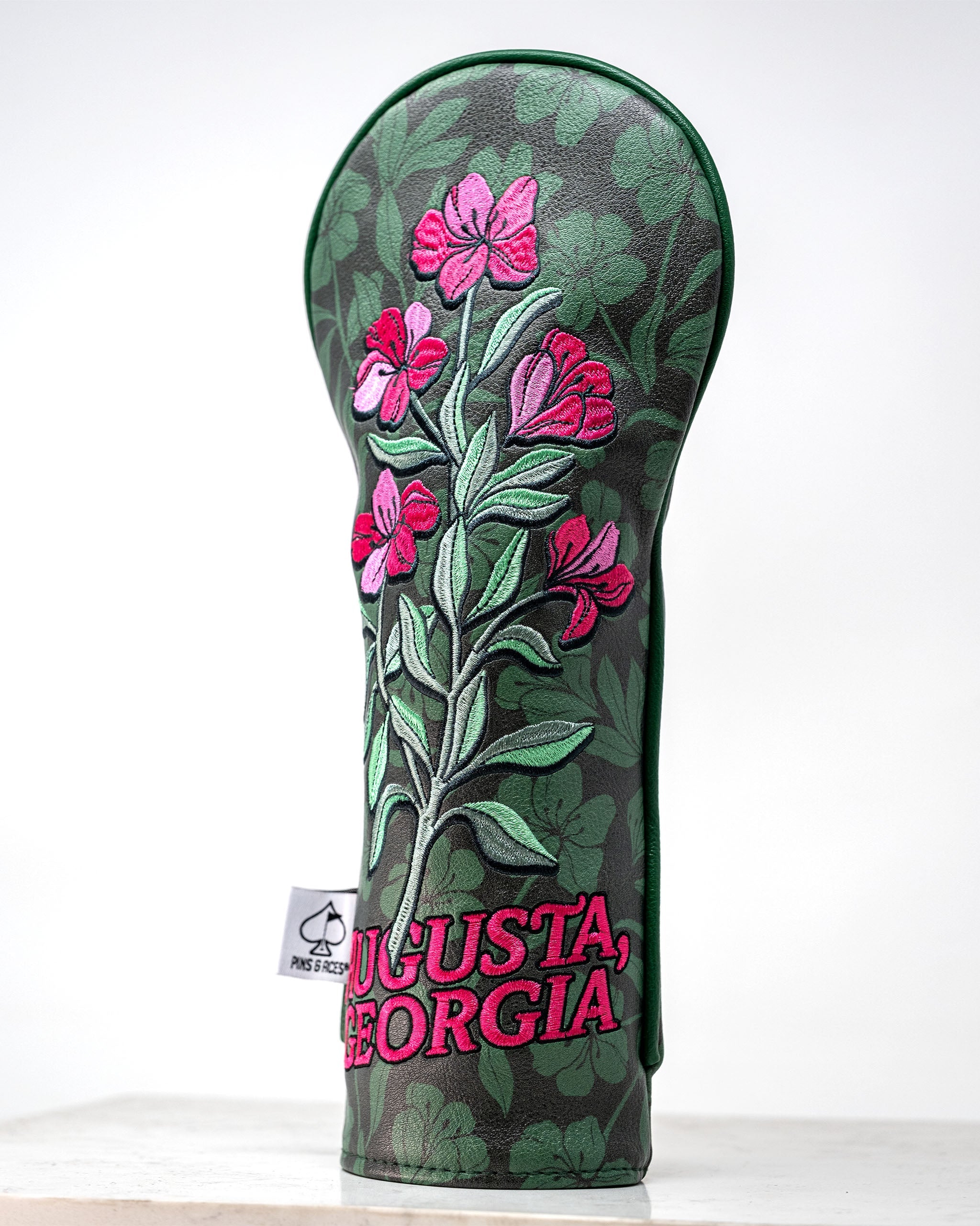Hibiscus Bloom Fairway Cover featuring a vibrant floral design with a sleek fit for golf clubs.
