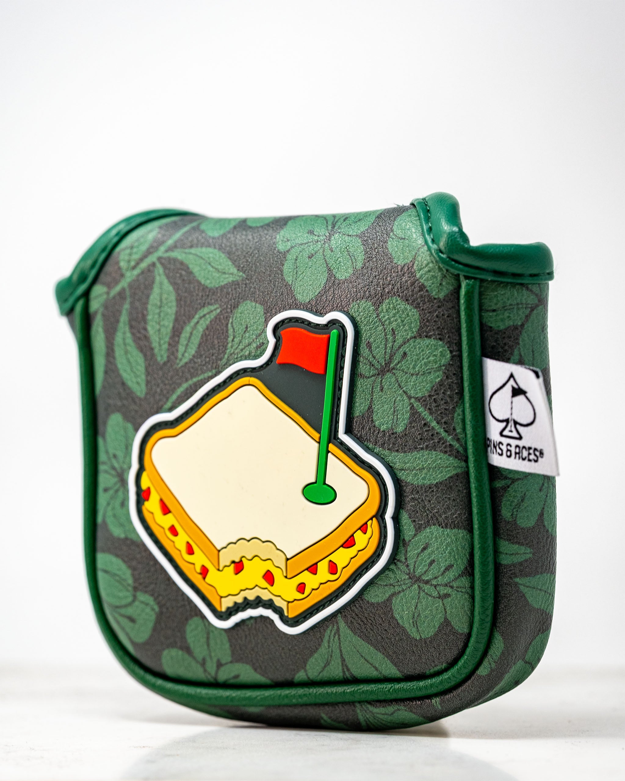 Augusta '25 Mallet Putter Cover featuring vibrant green color and detailed embroidery.