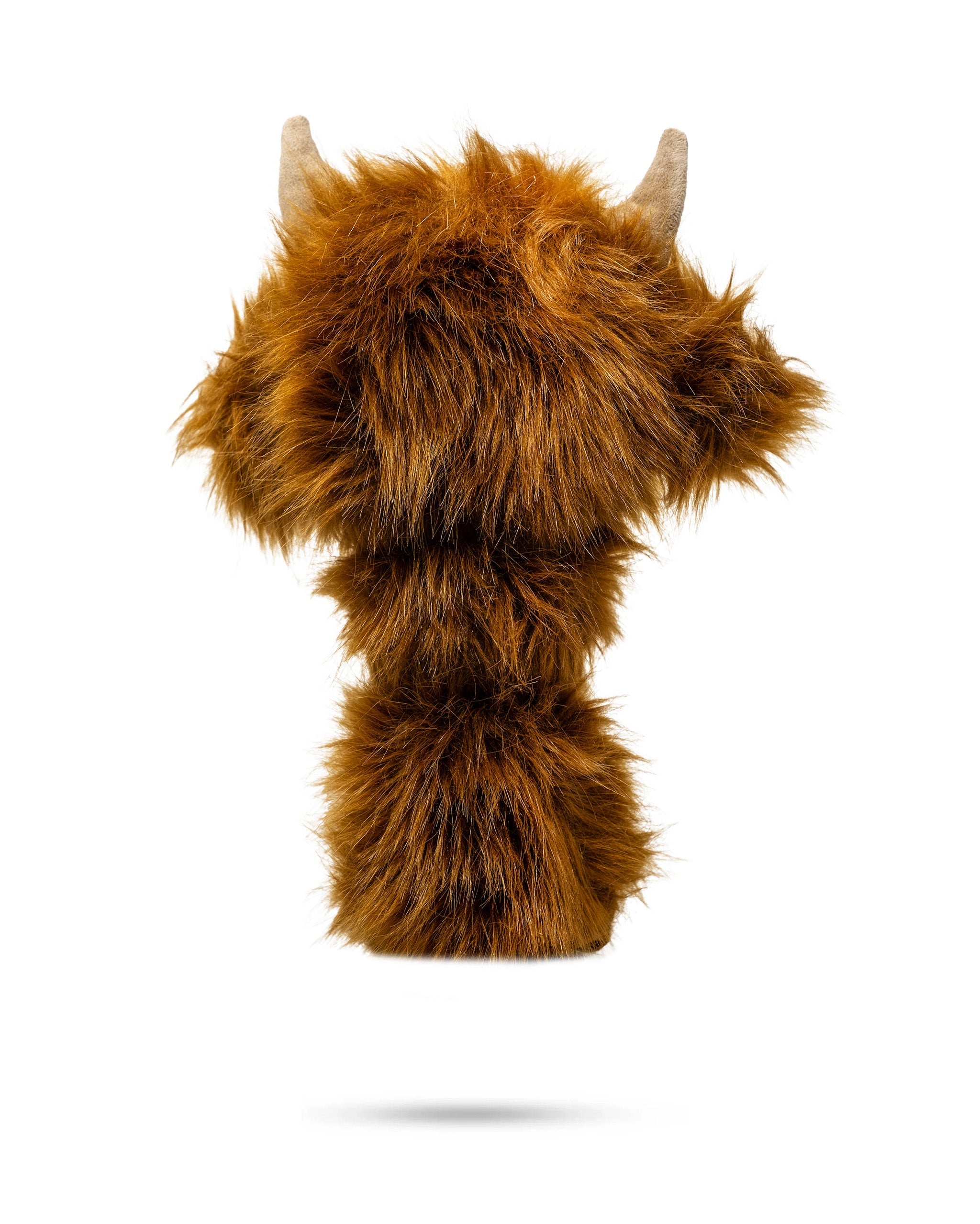 Highland cow fairway cover with realistic design for golf clubs.