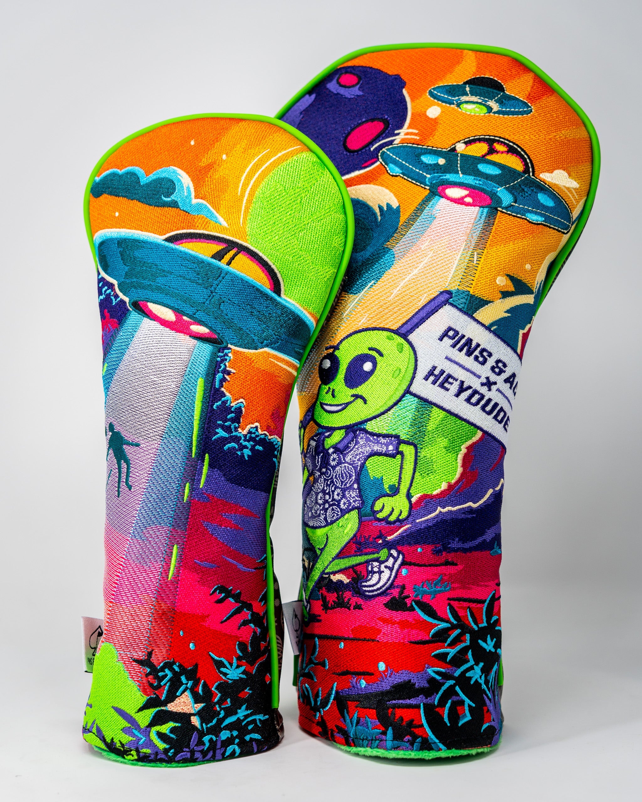 HEYDUDE Fairway Cover featuring a stylish design for golf clubs, showcasing a vibrant pattern and durable material.