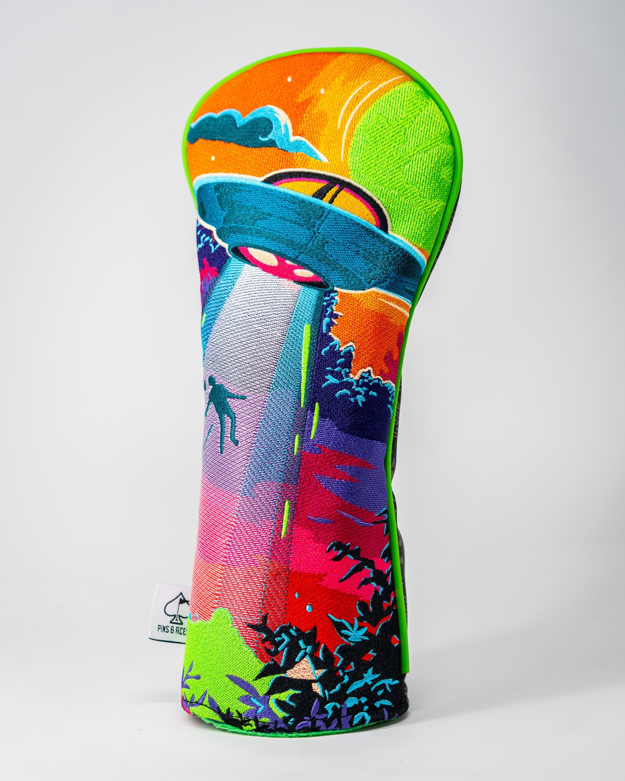 HEYDUDE Fairway Cover featuring a colorful, patterned design and durable fabric, ideal for protecting golf clubs.