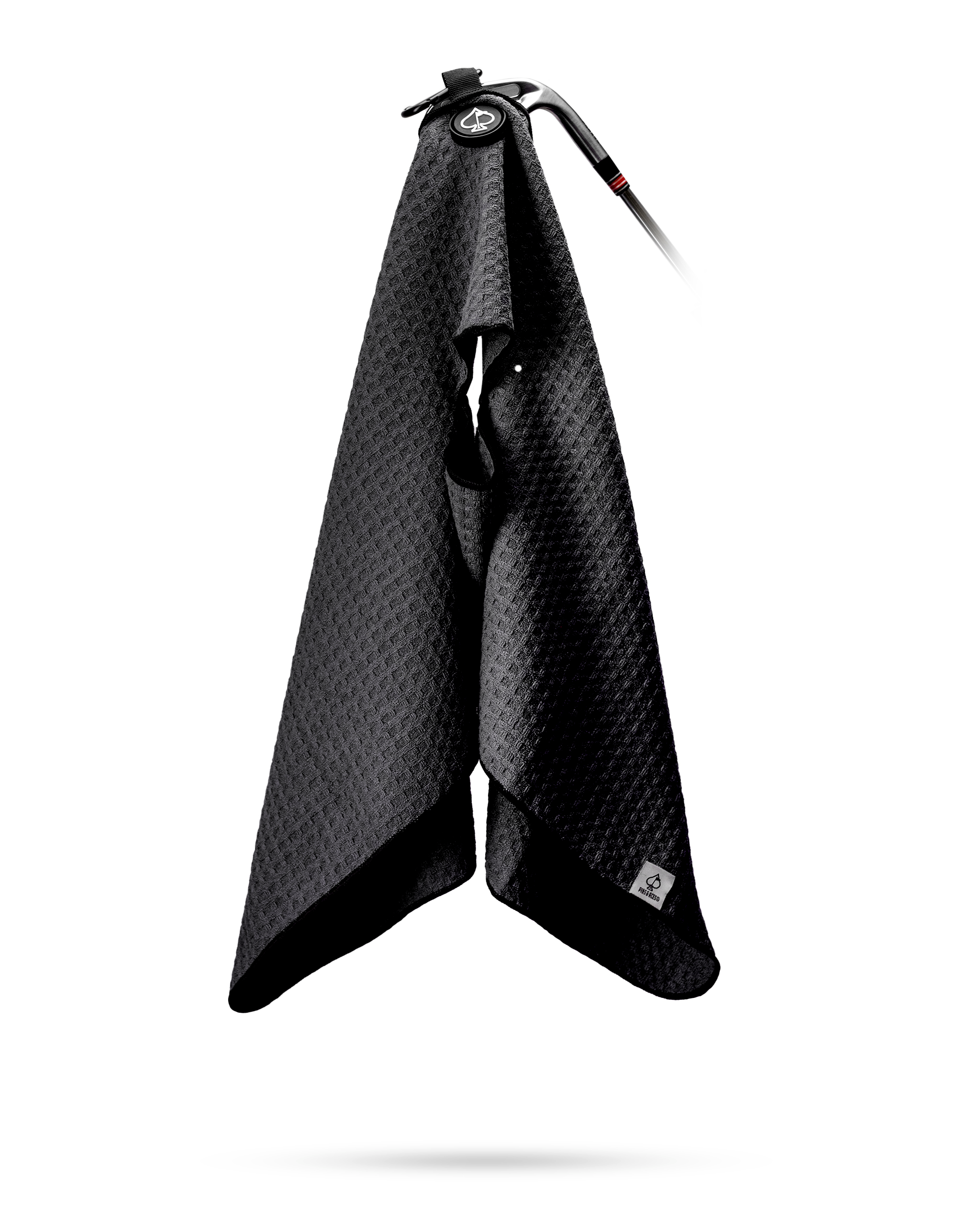 Black Magnetic Towel displayed on a white background, showcasing its sleek design and convenient magnetic feature.