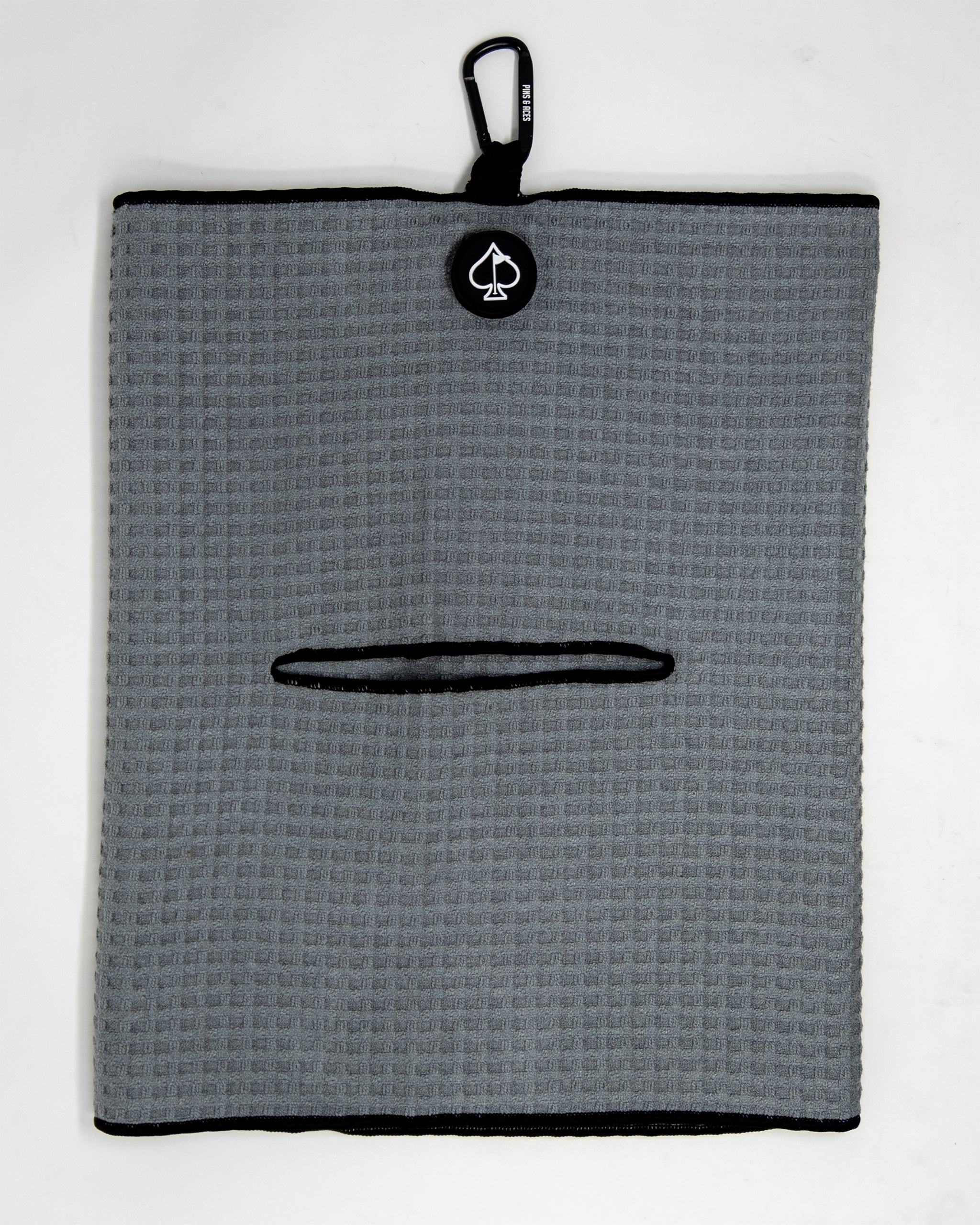 Gray magnetic towel designed for convenient drying and easy attachment.