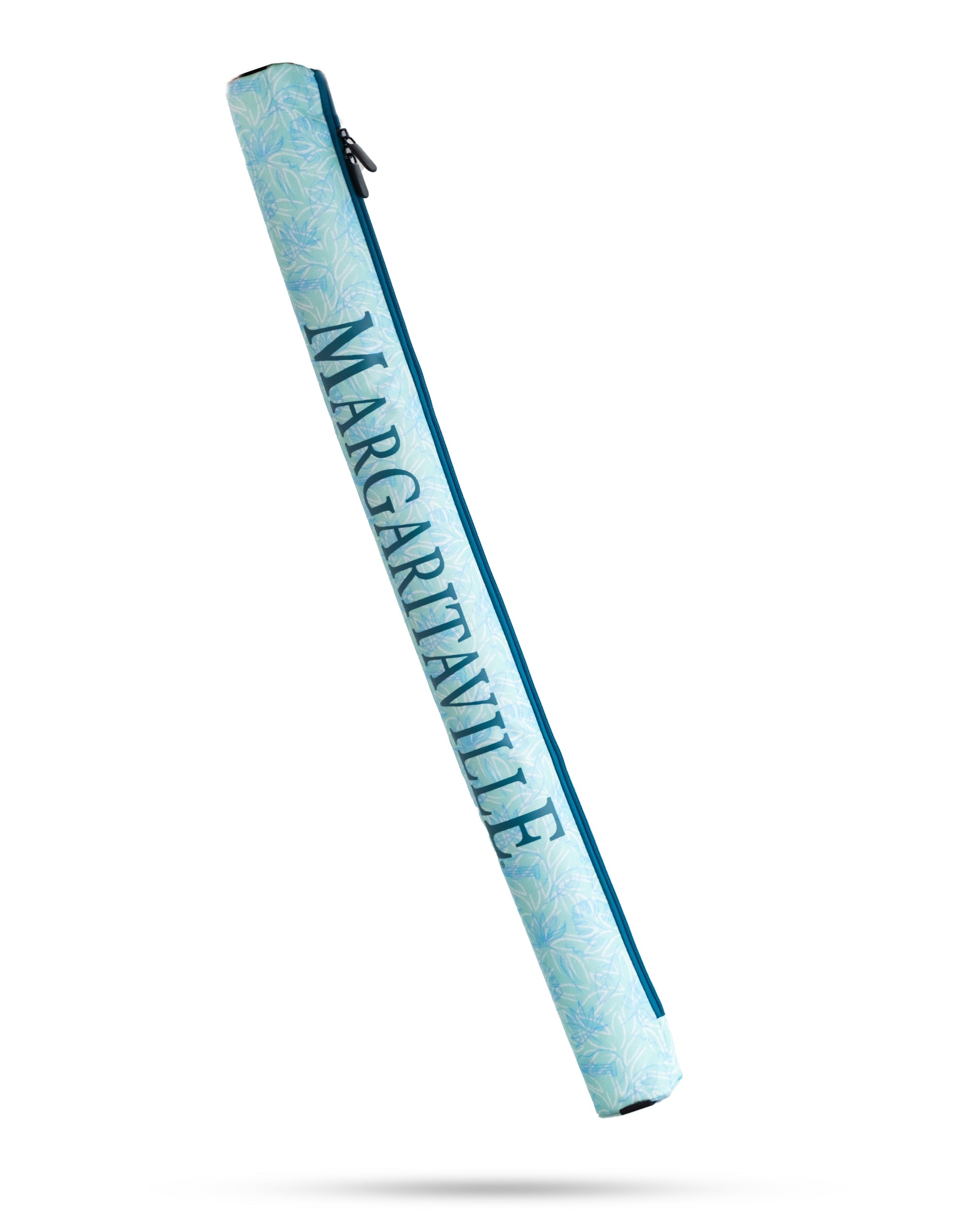 Margaritaville beer sleeve in colorful tropical design, perfect for keeping drinks cold.