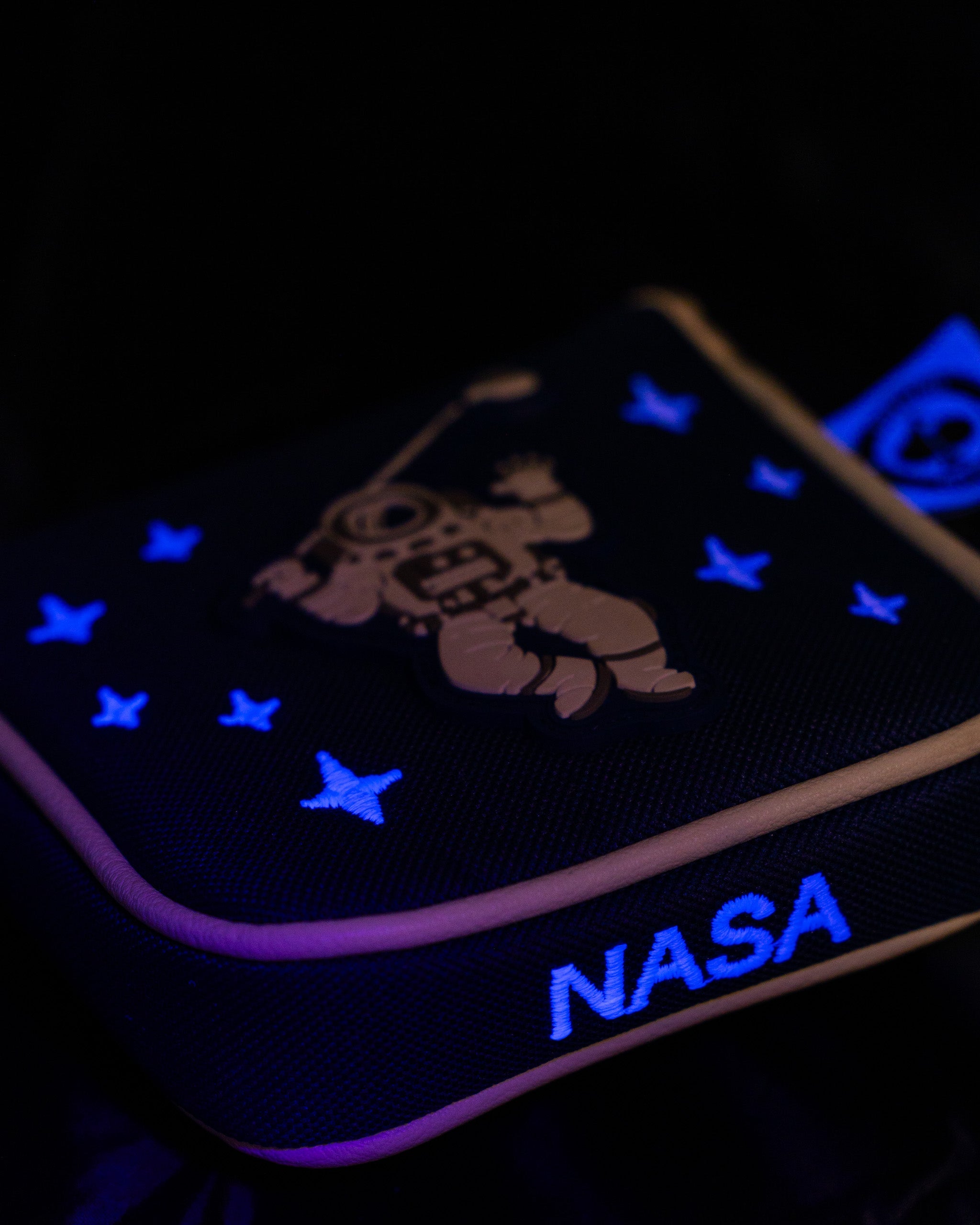 NASA Space Walk Mallet Putter Cover featuring a vibrant space-themed design with stars and planets.