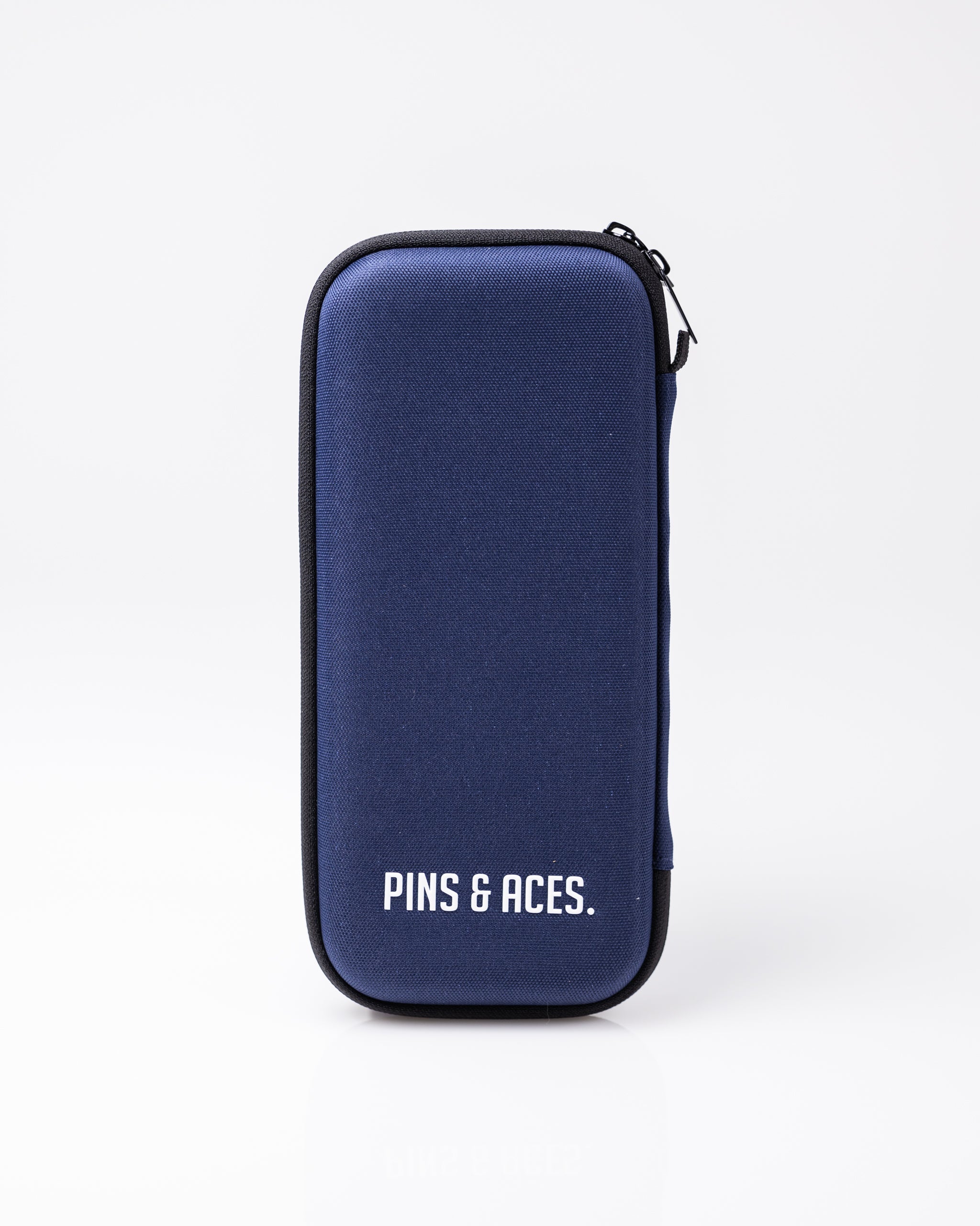 Navy glove and accessory caddy with multiple storage pockets and a sleek design.