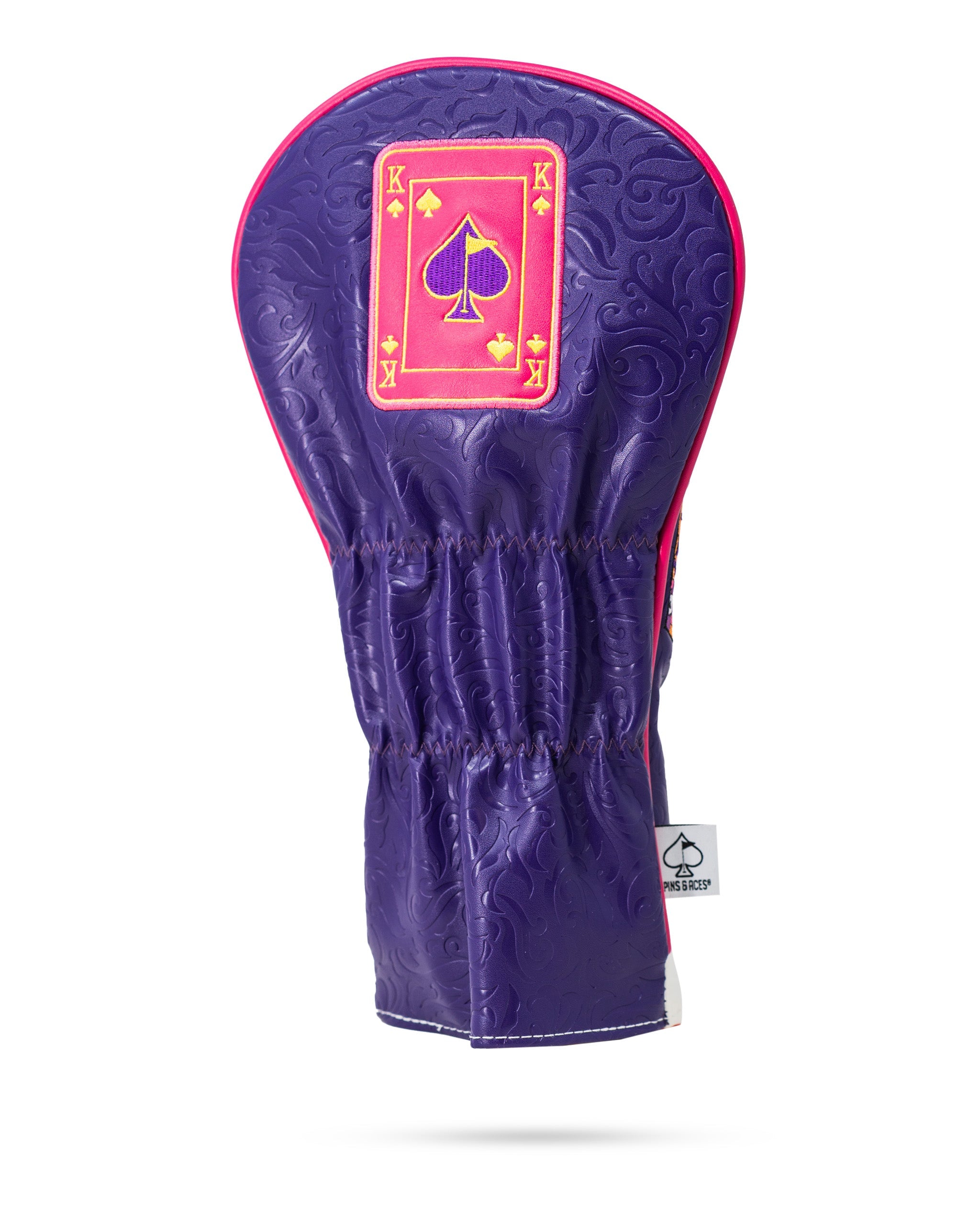 Pink Lemonade King of Spades golf driver cover with vibrant colors and spade design.