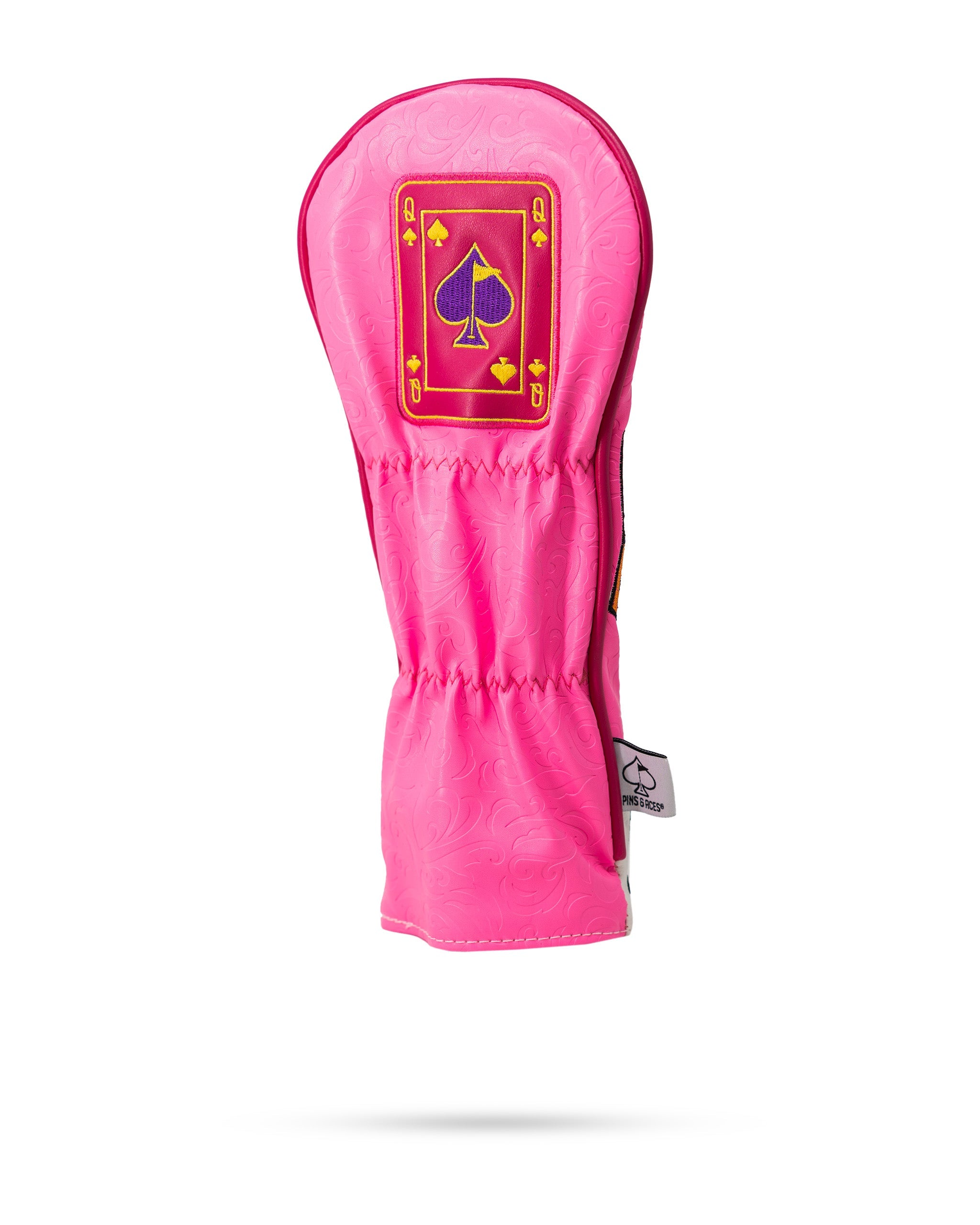 Pink Lemonade Queen of Spades Fairway Cover with vibrant colors and a stylish design, featuring a spade motif.