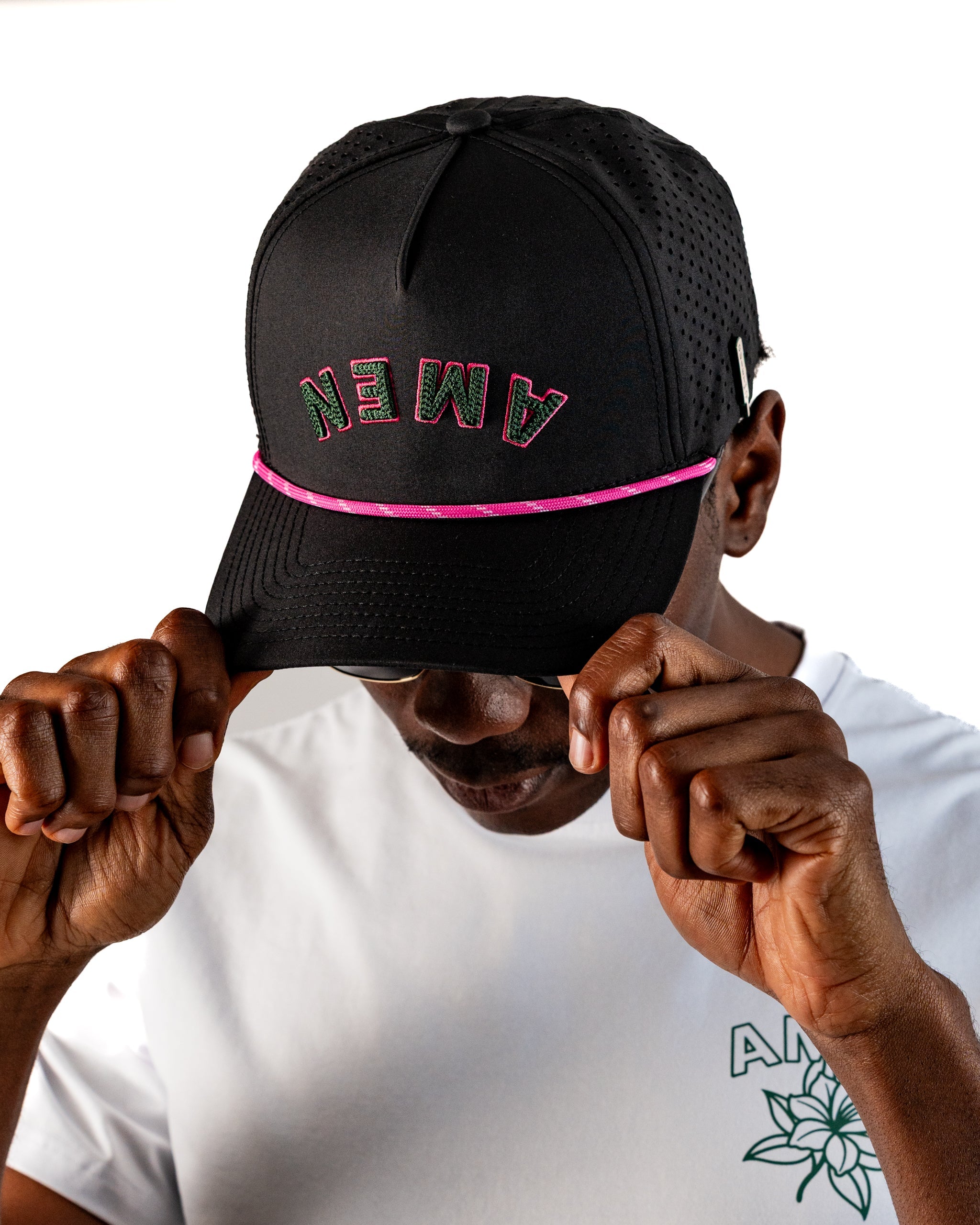Amen Inverted Black - Perforated Rope Hat