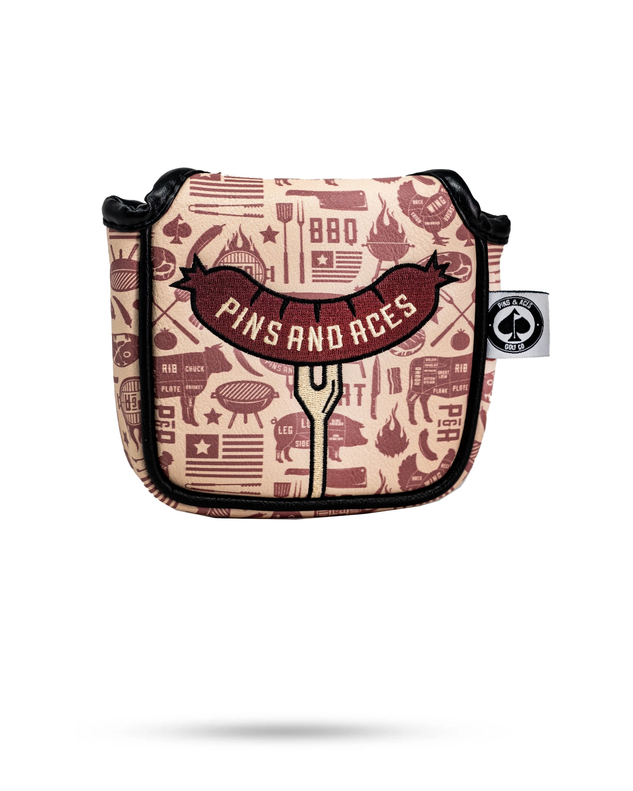 BBQ Links Mallet Putter Cover featuring a colorful barbecue grill design.