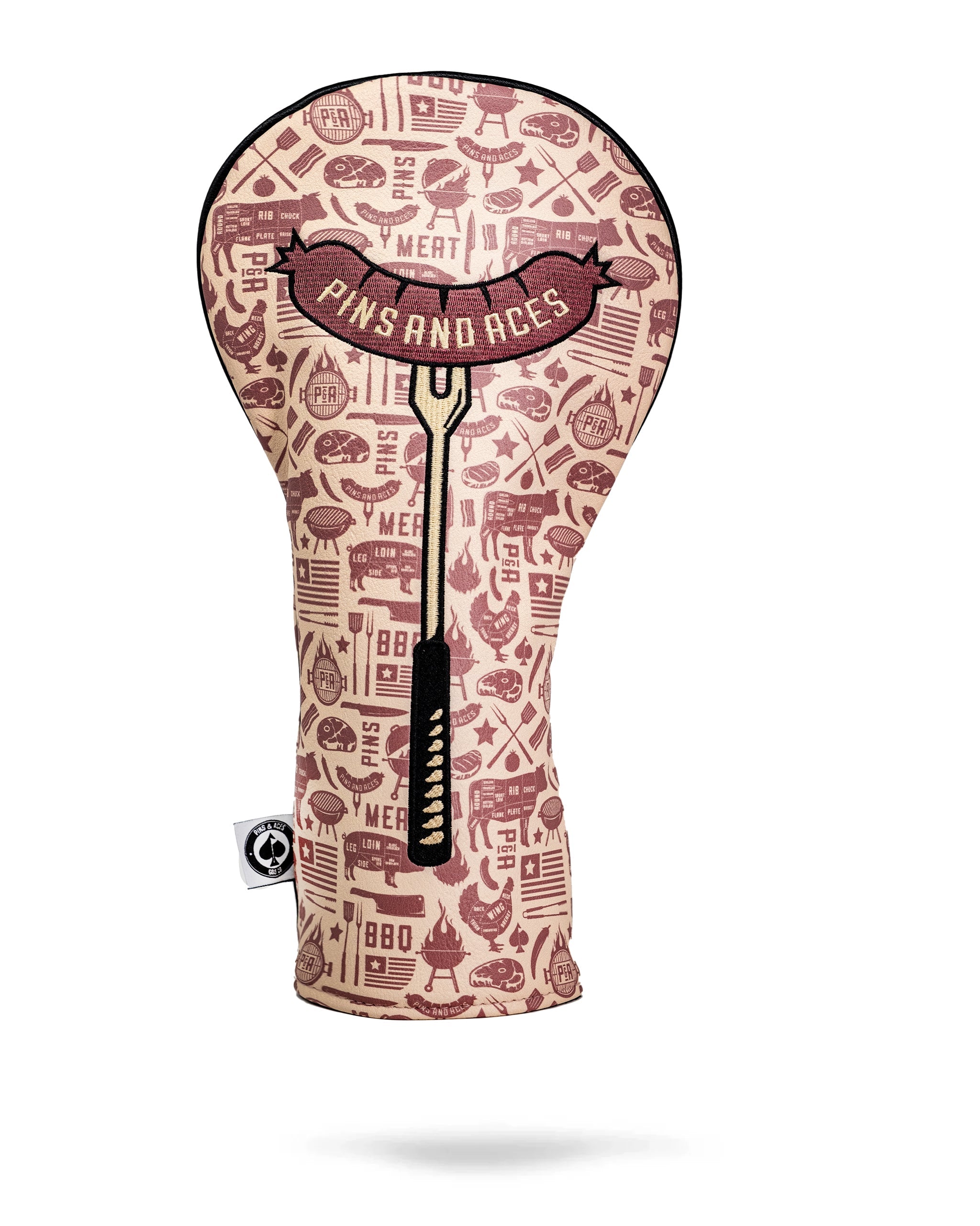 BBQ Links Driver Headcover featuring vibrant barbecue-themed graphics and a protective design for golf clubs.