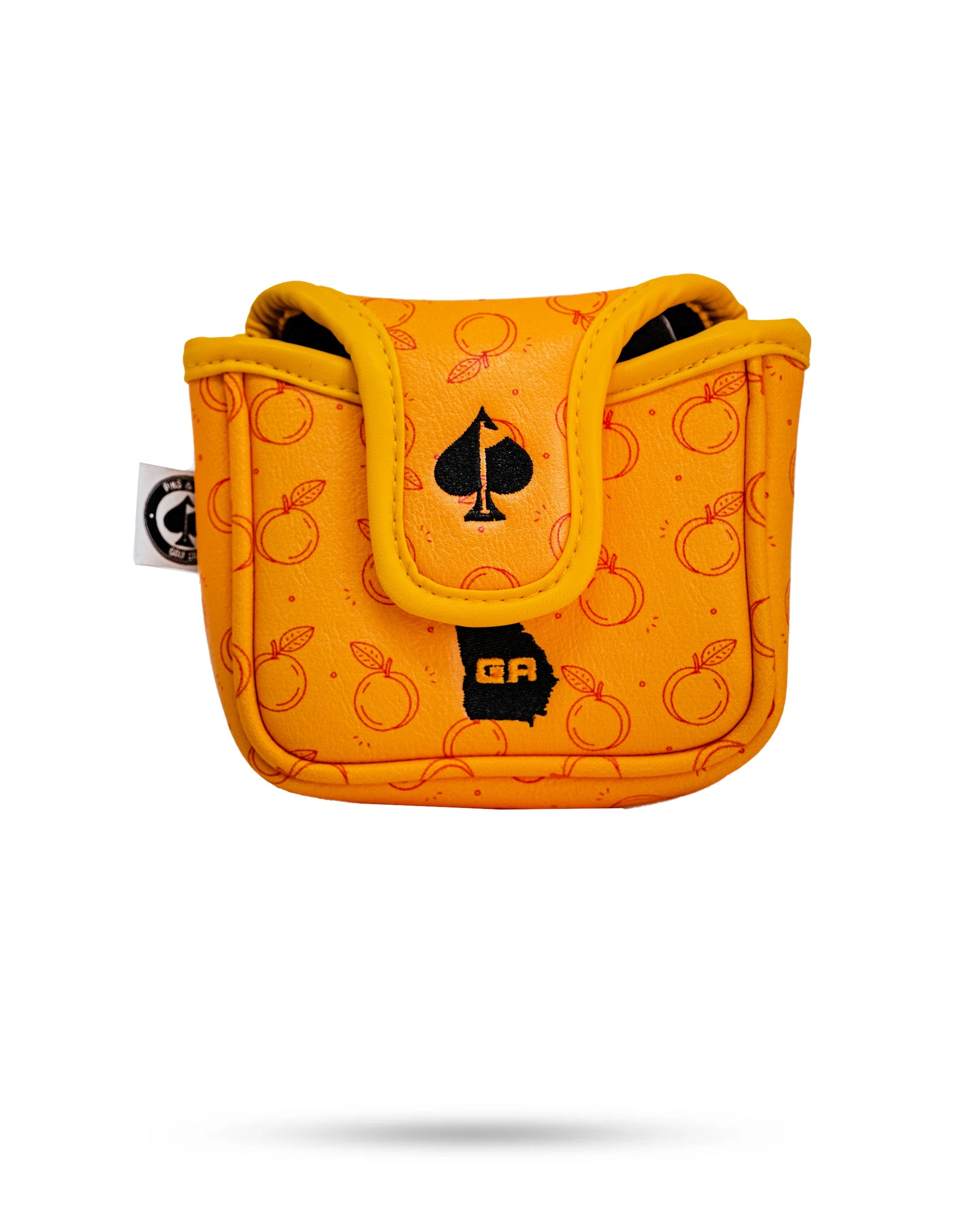 "Dawg Country mallet putter cover with a colorful, dog-themed design, featuring a cartoon dog and vibrant graphics, suitable for golfers."