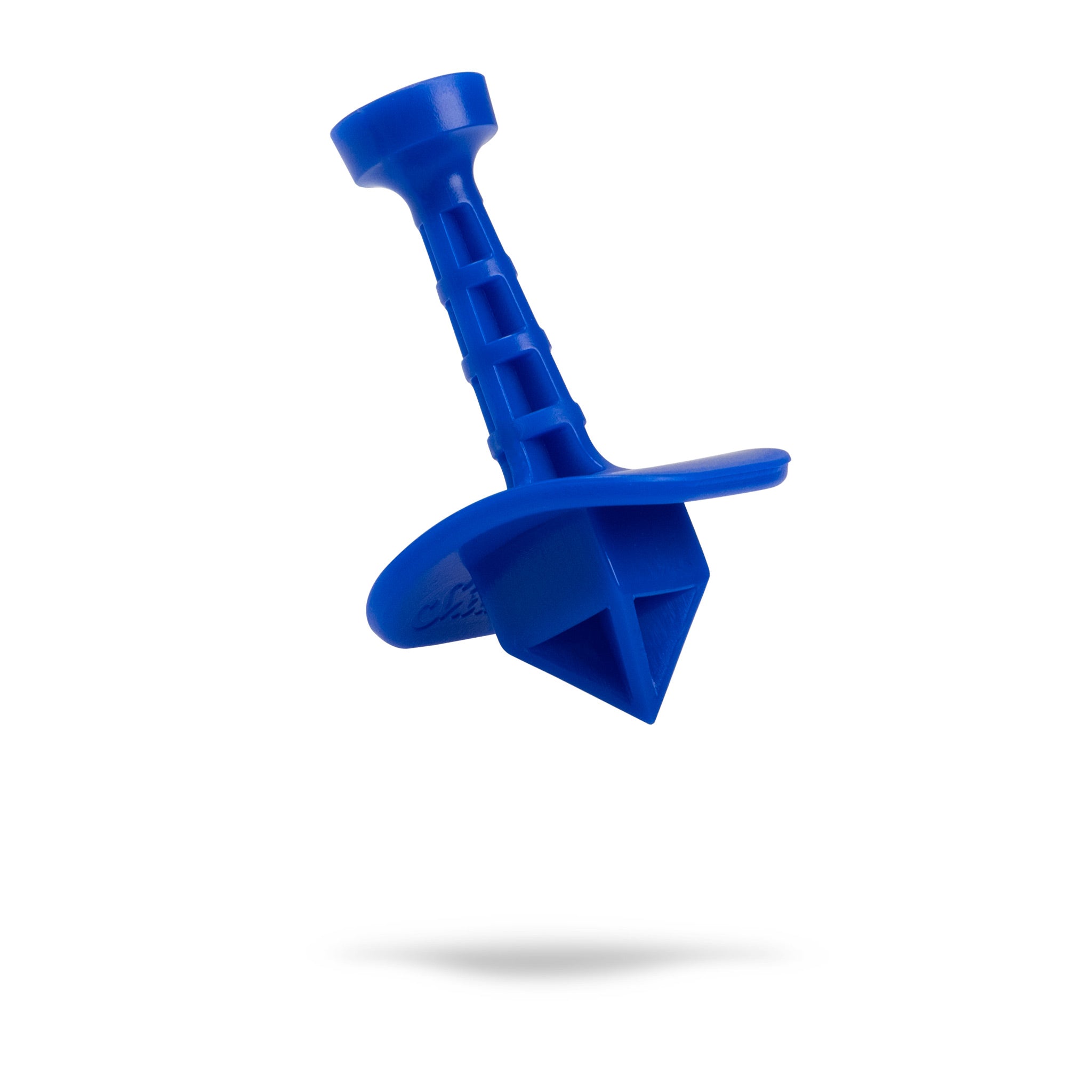 Blue Shottee golf tee featuring a unique design for optimal ball placement, sold in a pack of three.