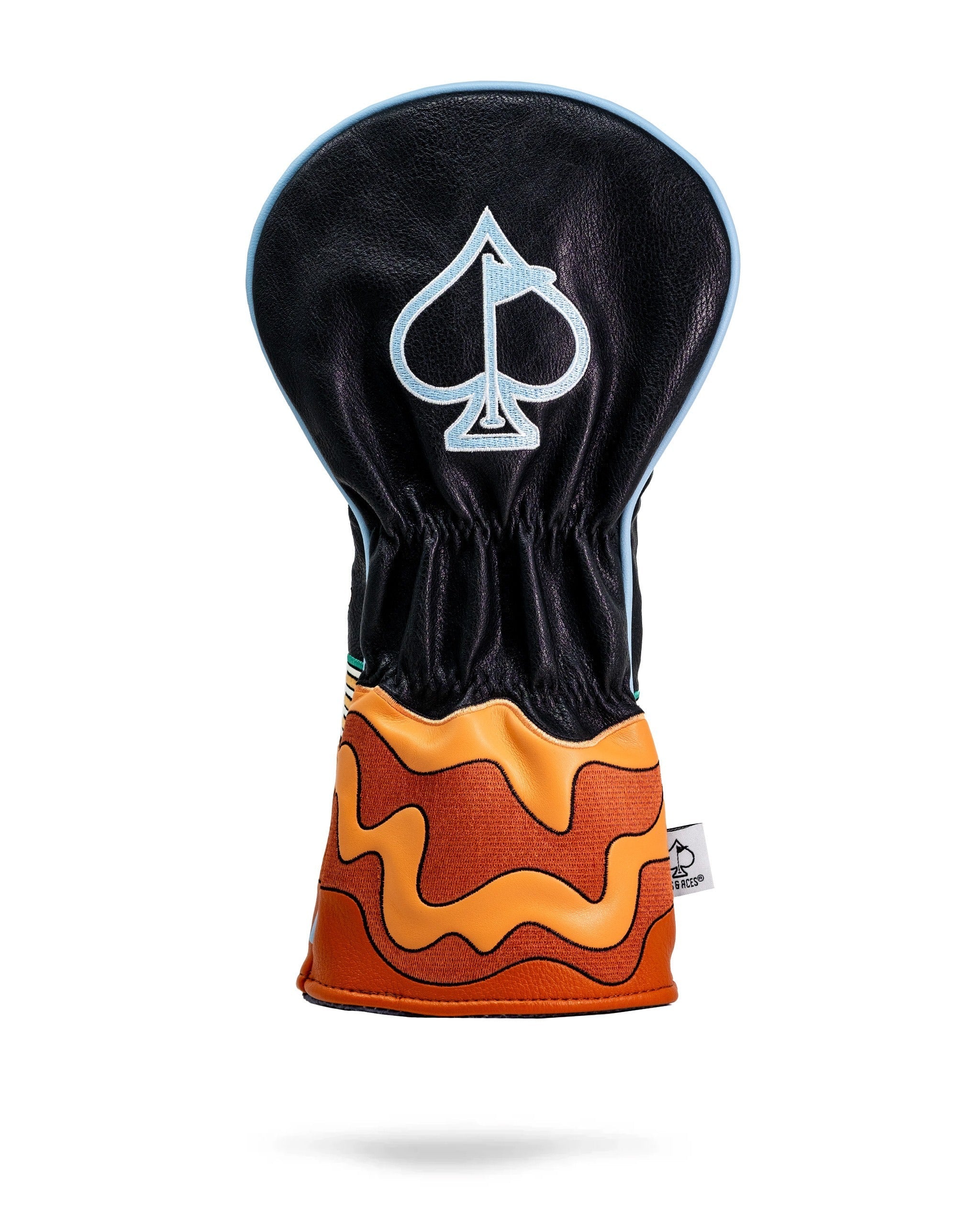 Bold ramen-themed driver cover featuring a spade logo, designed for golfers who want to showcase their unique style on the course.