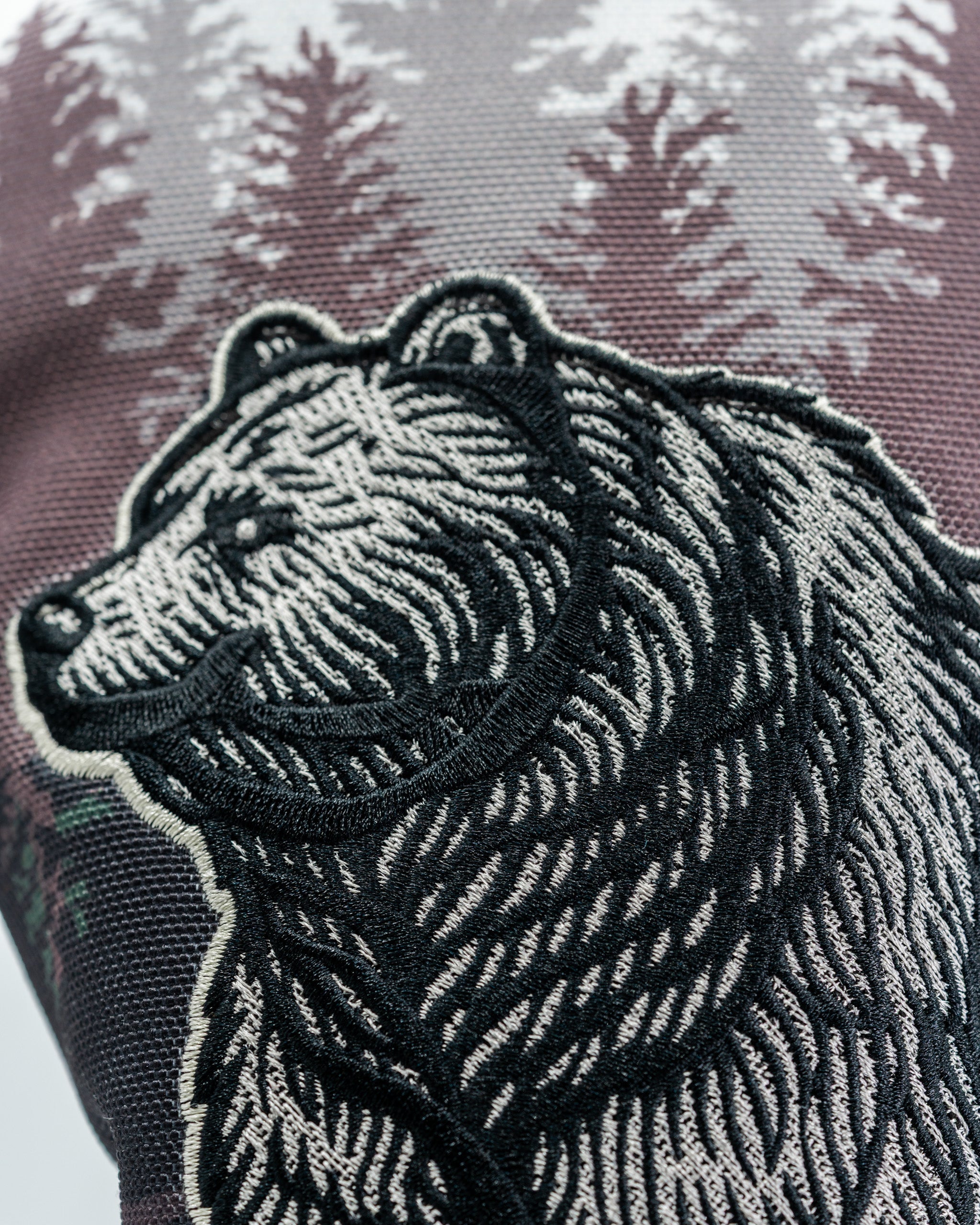 Open Season Bear driver cover featuring a detailed bear design against a forest backdrop, perfect for bold golfers.