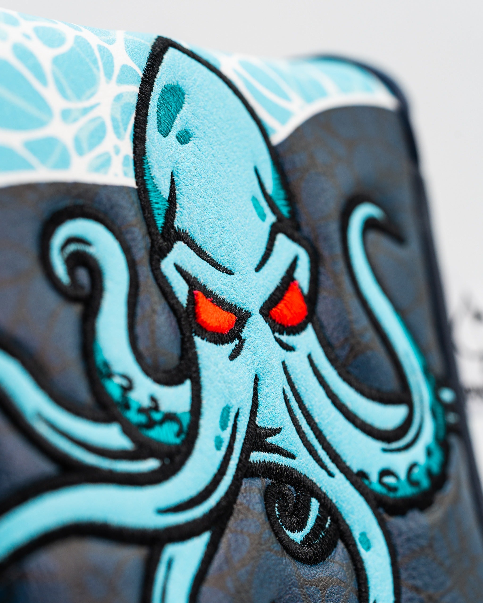 Bold Kraken mallet putter cover featuring a striking octopus design with vibrant colors and intricate detailing.