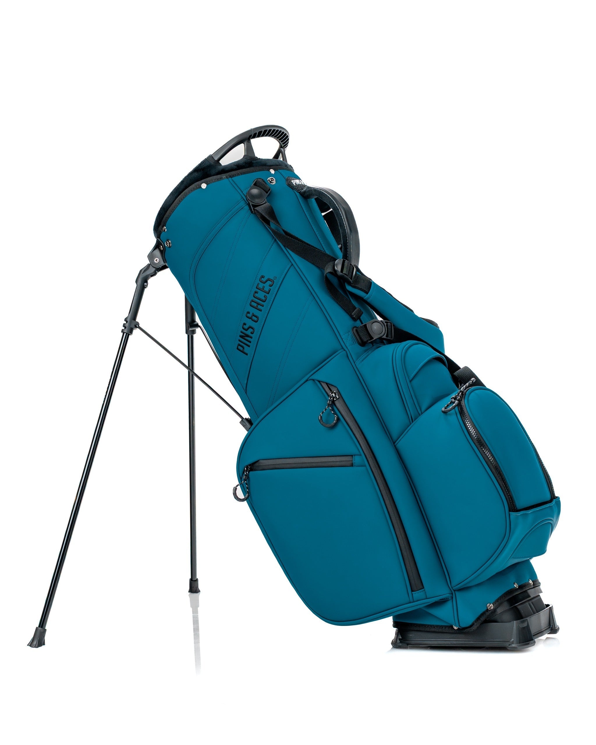 Player Preferred Golf Bag in Sea Strike color, featuring a sleek design, multiple pockets, and sturdy stand.