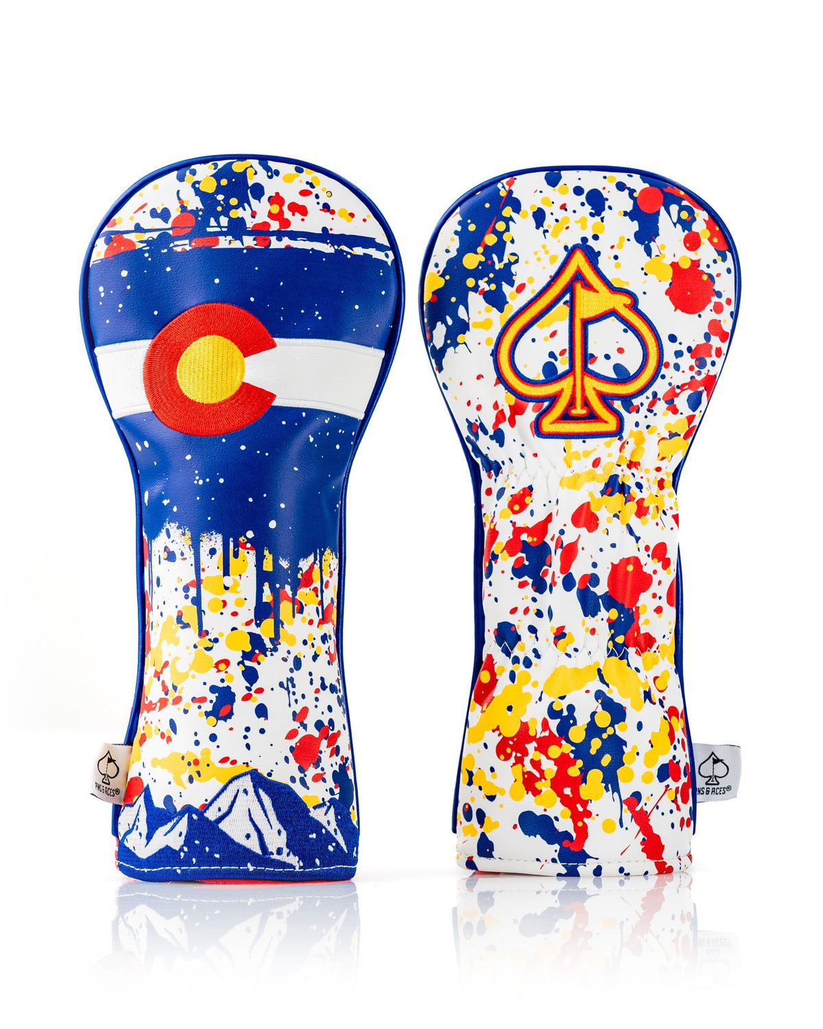 Bold Colorado 2.0 fairway cover featuring a colorful splatter design and iconic Colorado flag elements.
