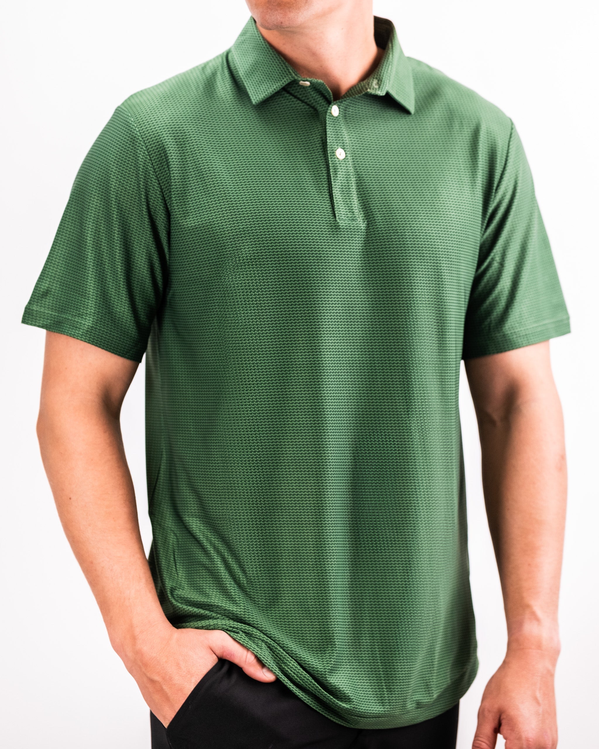 Men's Player Preferred™ Polo in Forest Wave color, featuring a classic collar and short sleeves, displayed on a neutral background.