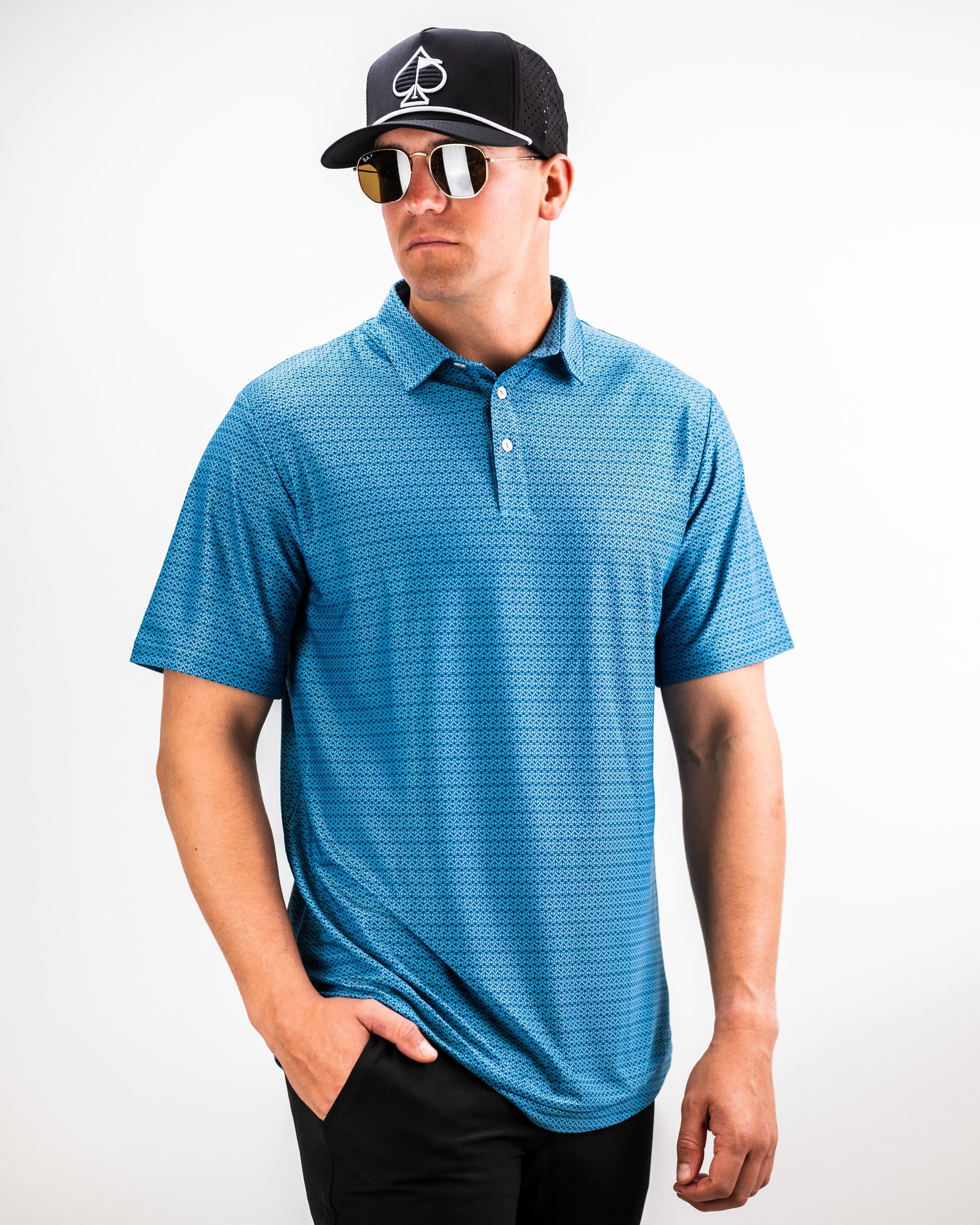 Player Preferred™ Polo in Ocean Spade color, featuring a classic design with a collar and short sleeves, displayed on a neutral background.